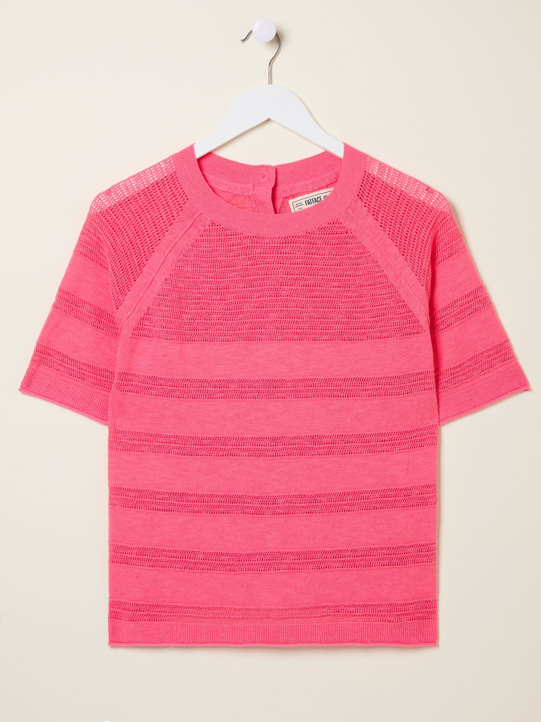 Zandra Pink Cotton Linen T Shirt - Image 6 of 6