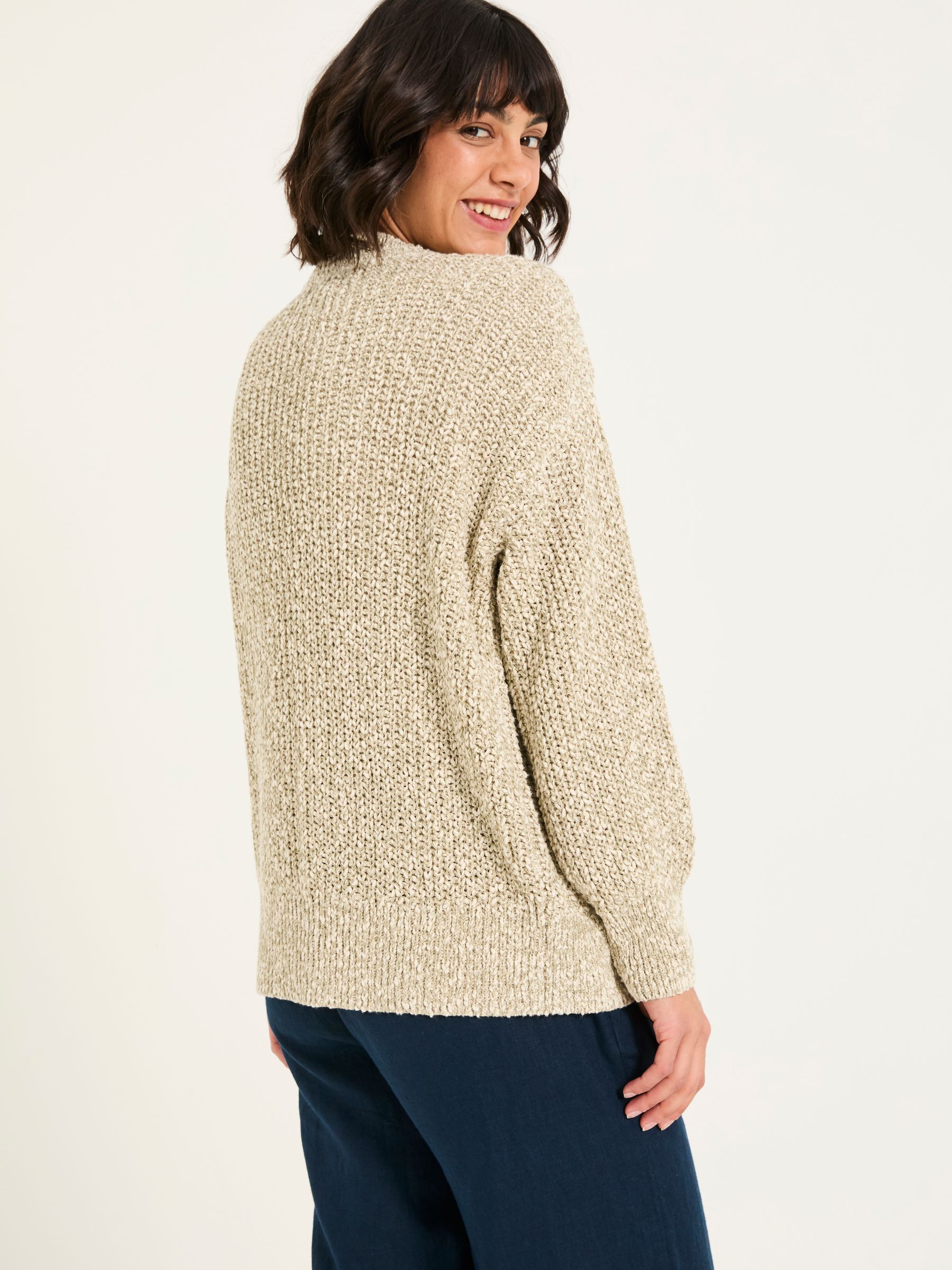 Olive Natural Knitted Tape Yarn Cardigan - Image 2 of 6