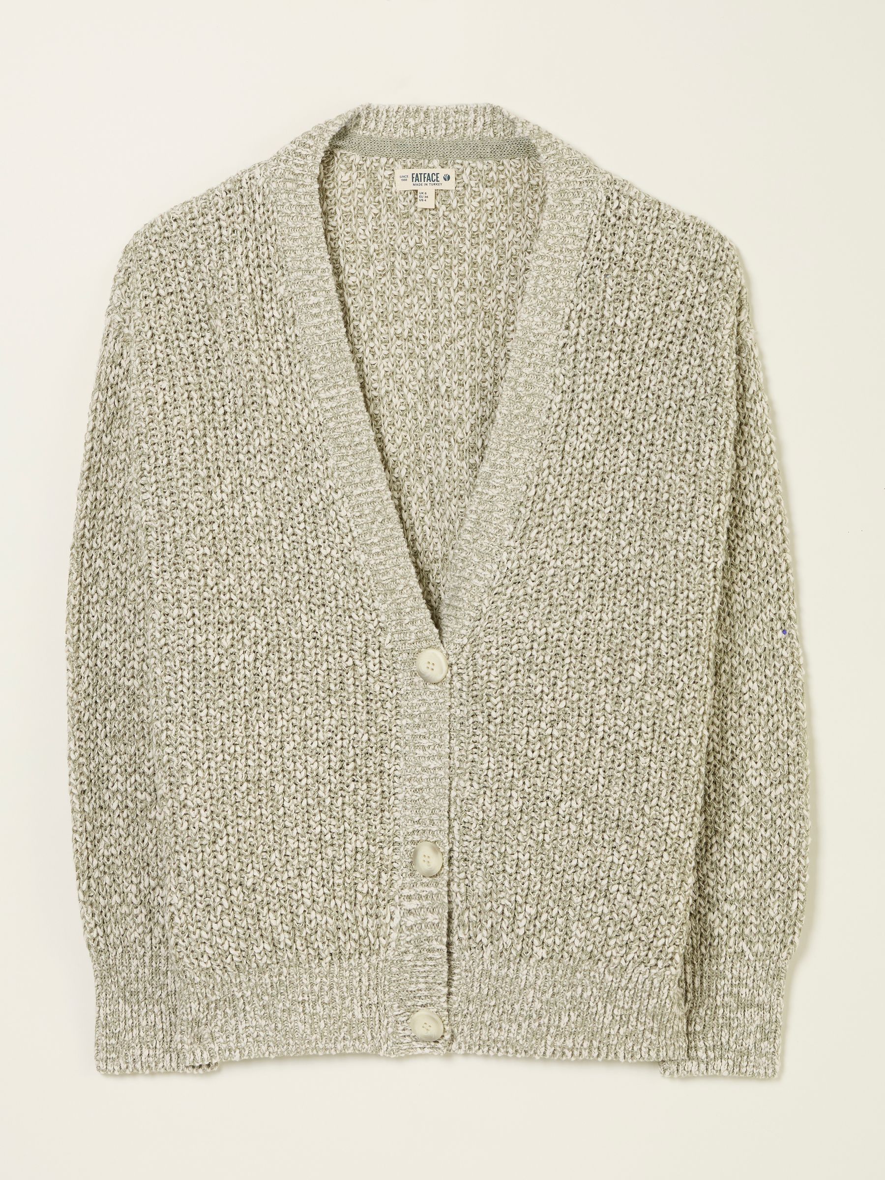 Olive Natural Knitted Tape Yarn Cardigan - Image 6 of 6