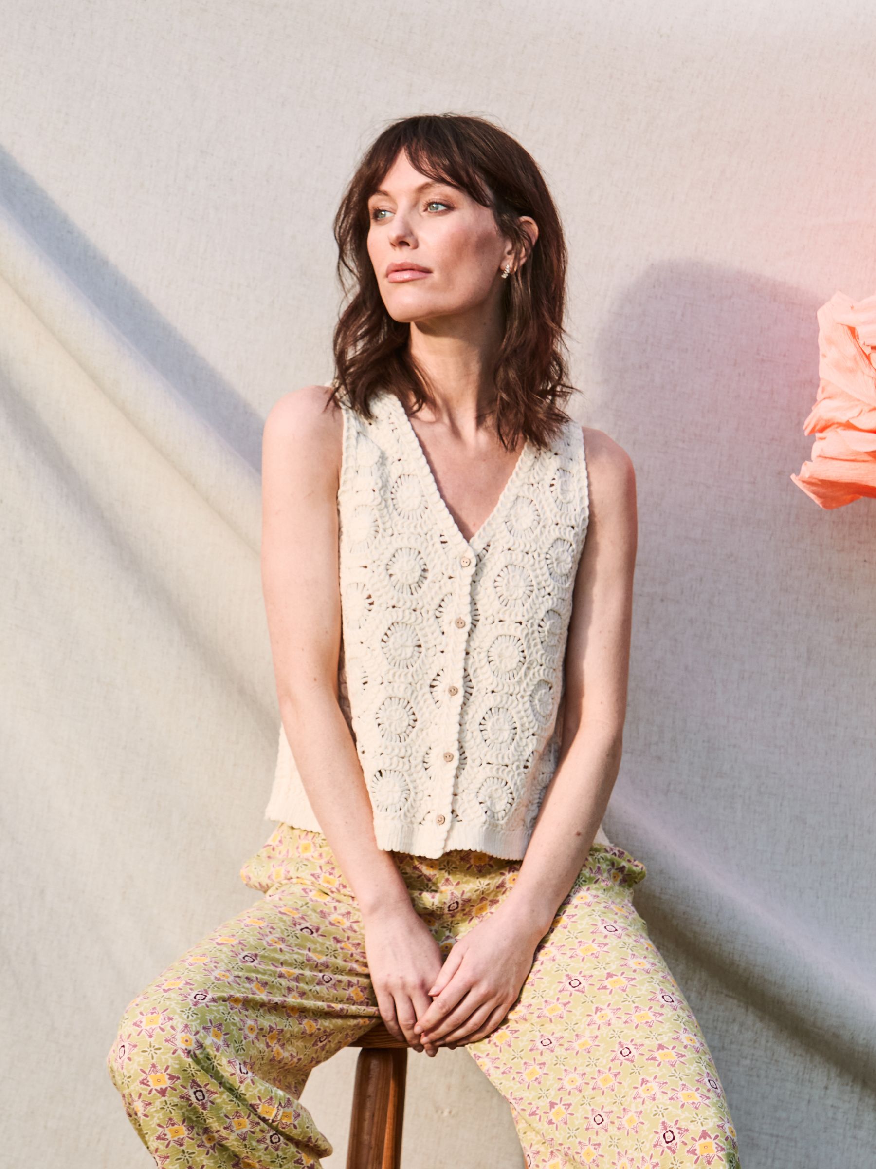 Ivory Beeble Button Tank - Image 1 of 8