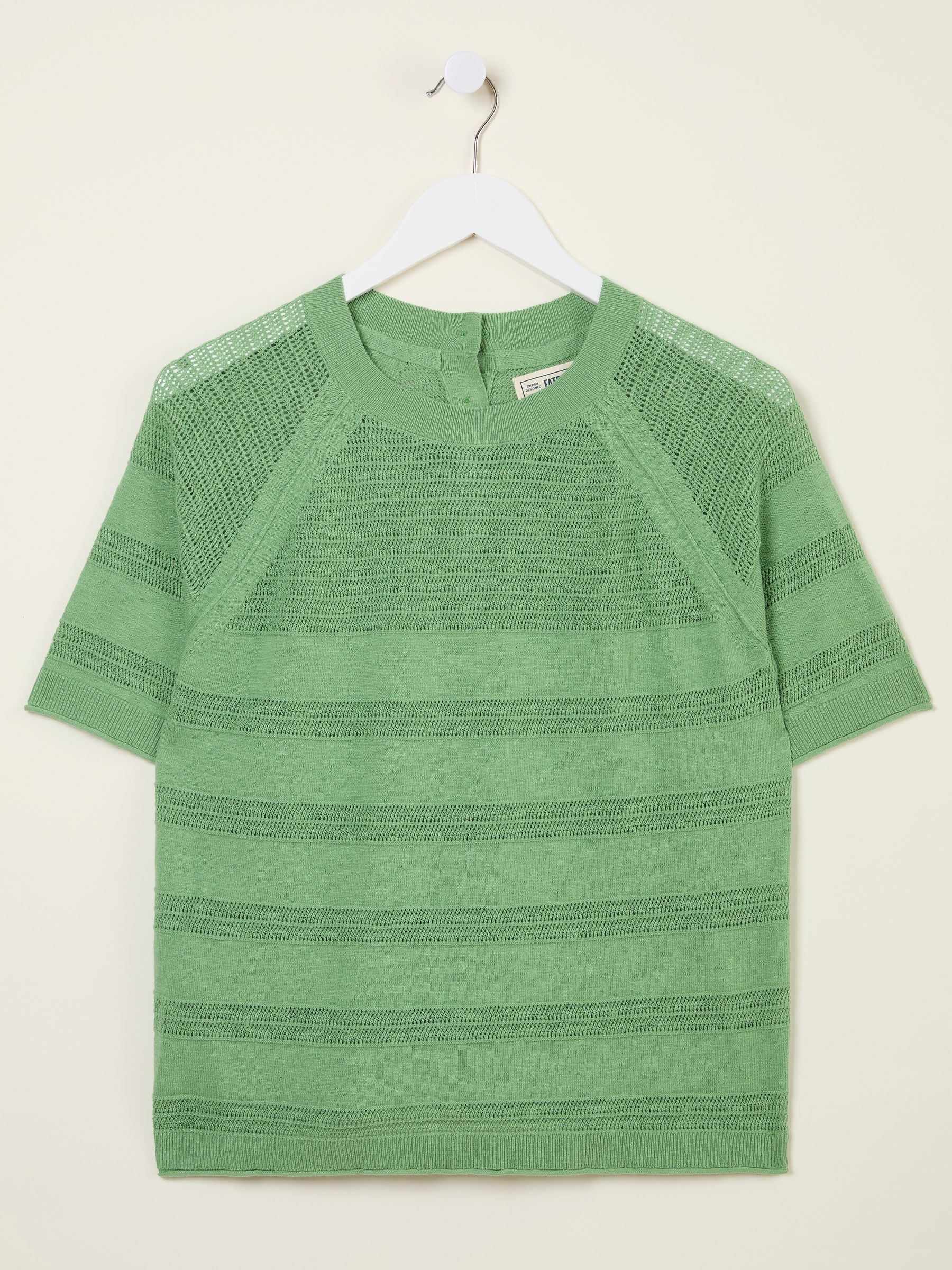 Zandra Green Cotton Linen T Shirt - Image 6 of 6