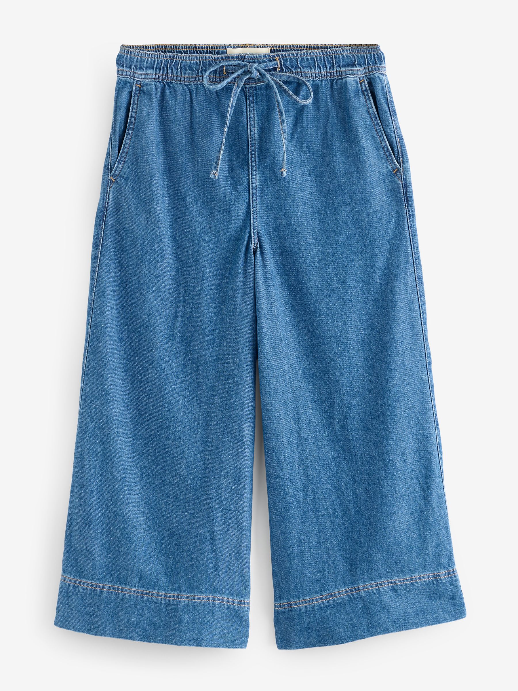 Holly Indigo Blue Wide Leg 100% Cotton Culottes - Image 6 of 6