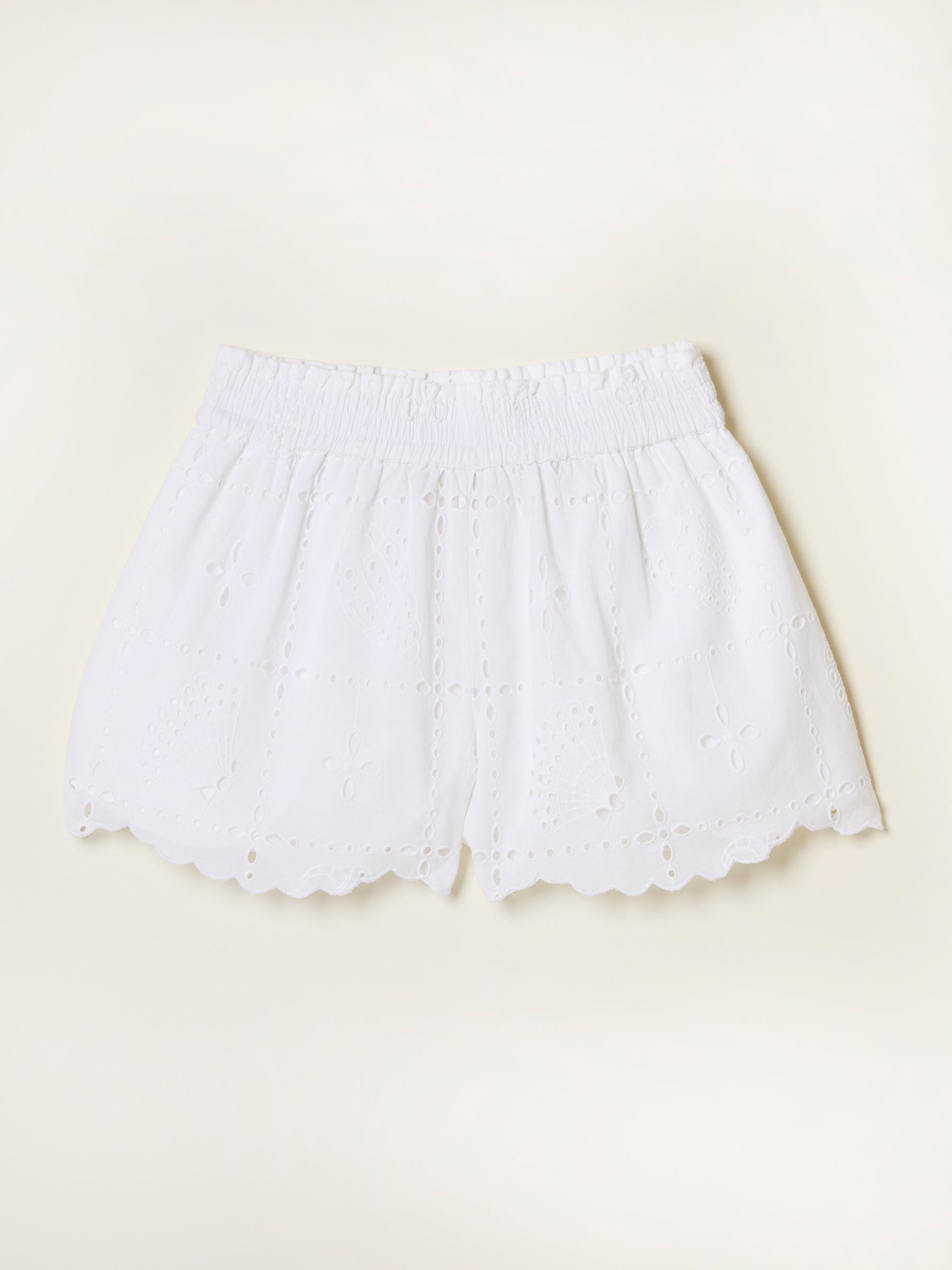 White Beachwear Shell Cutwork Short - Image 5 of 5