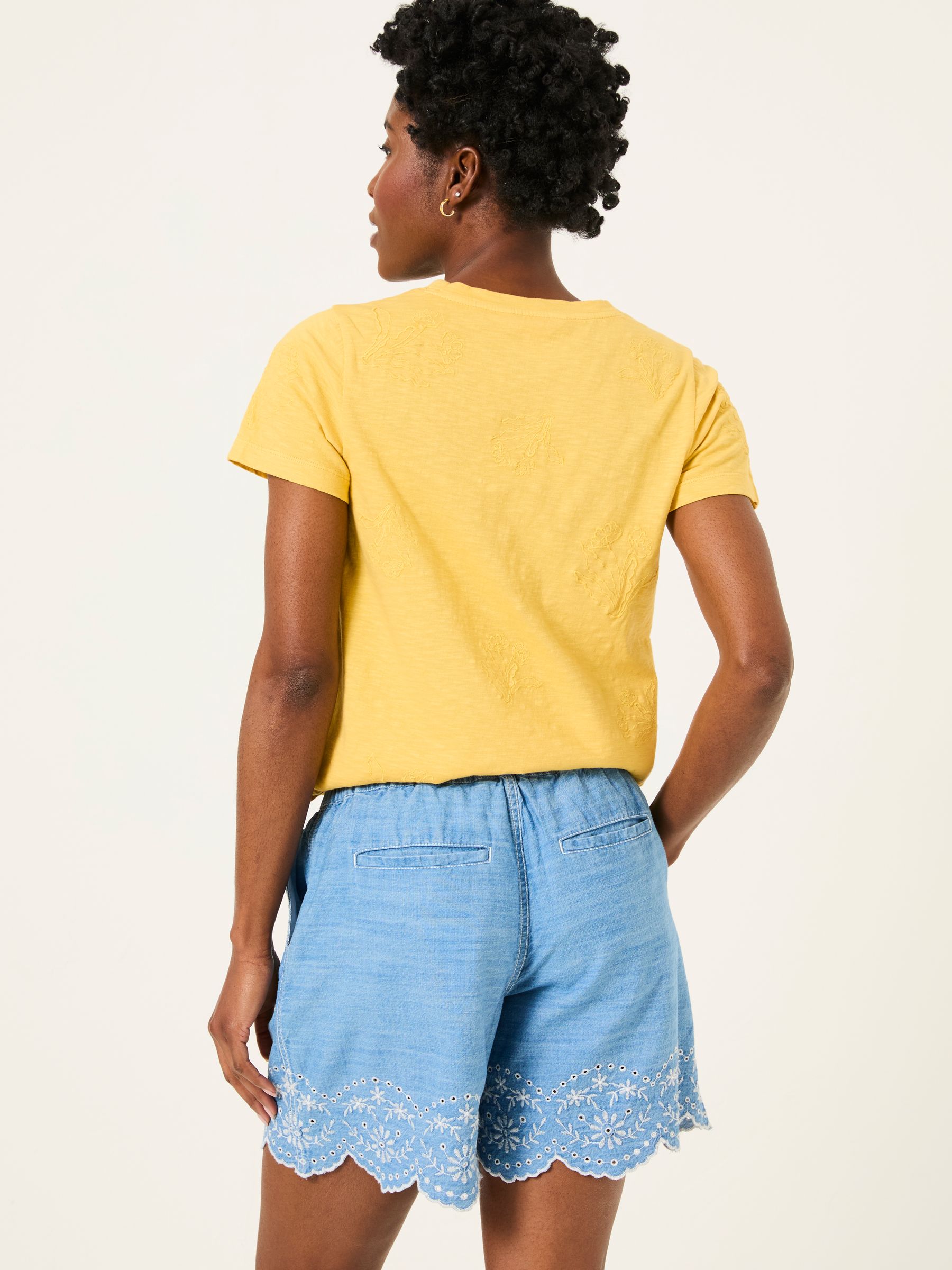 Chambray Blue Broderie Shorts - Image 2 of 6