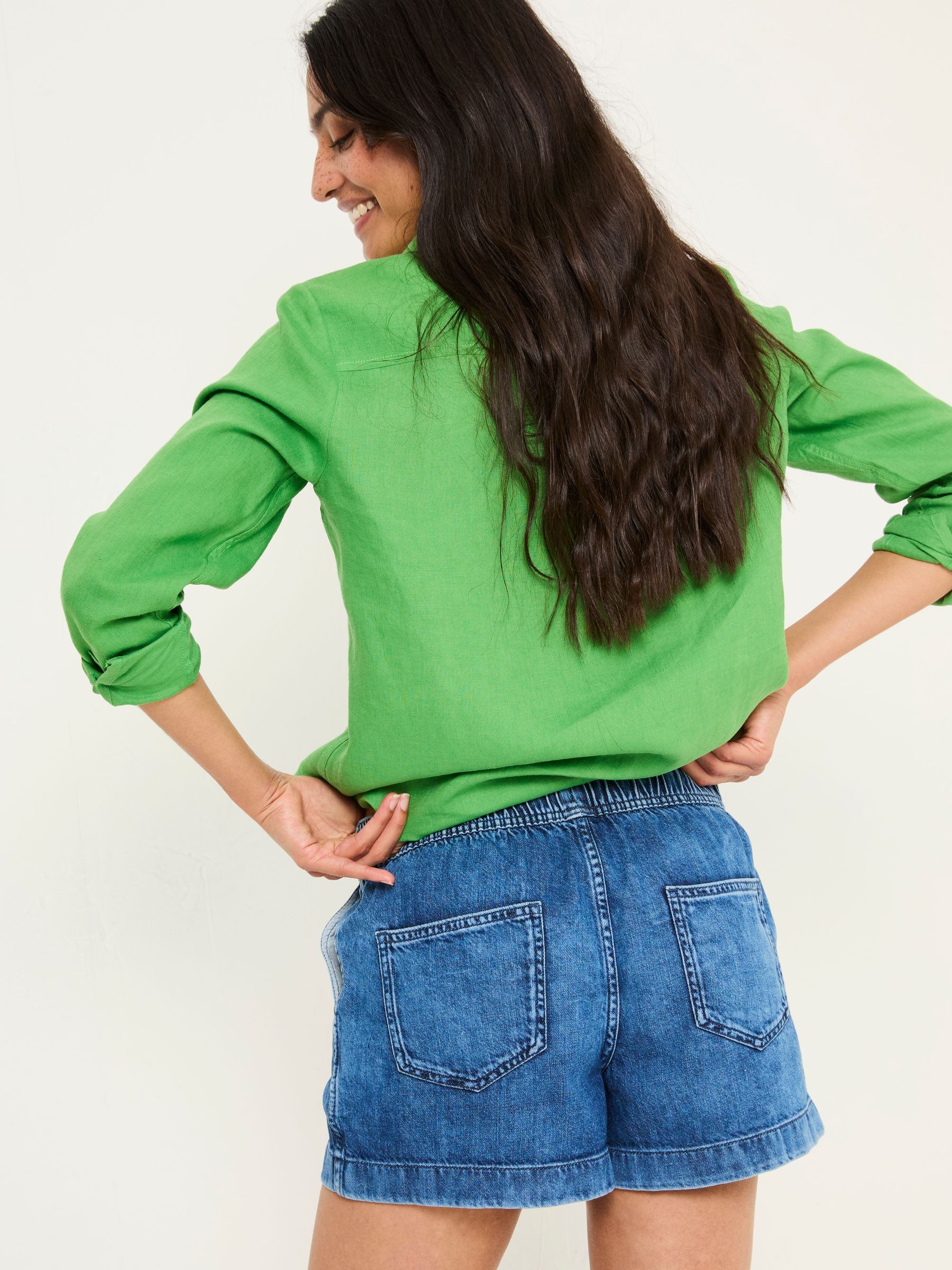 Ashby Dark Vintage Blue Ashby Drawstring Denim Shorts - Image 2 of 9