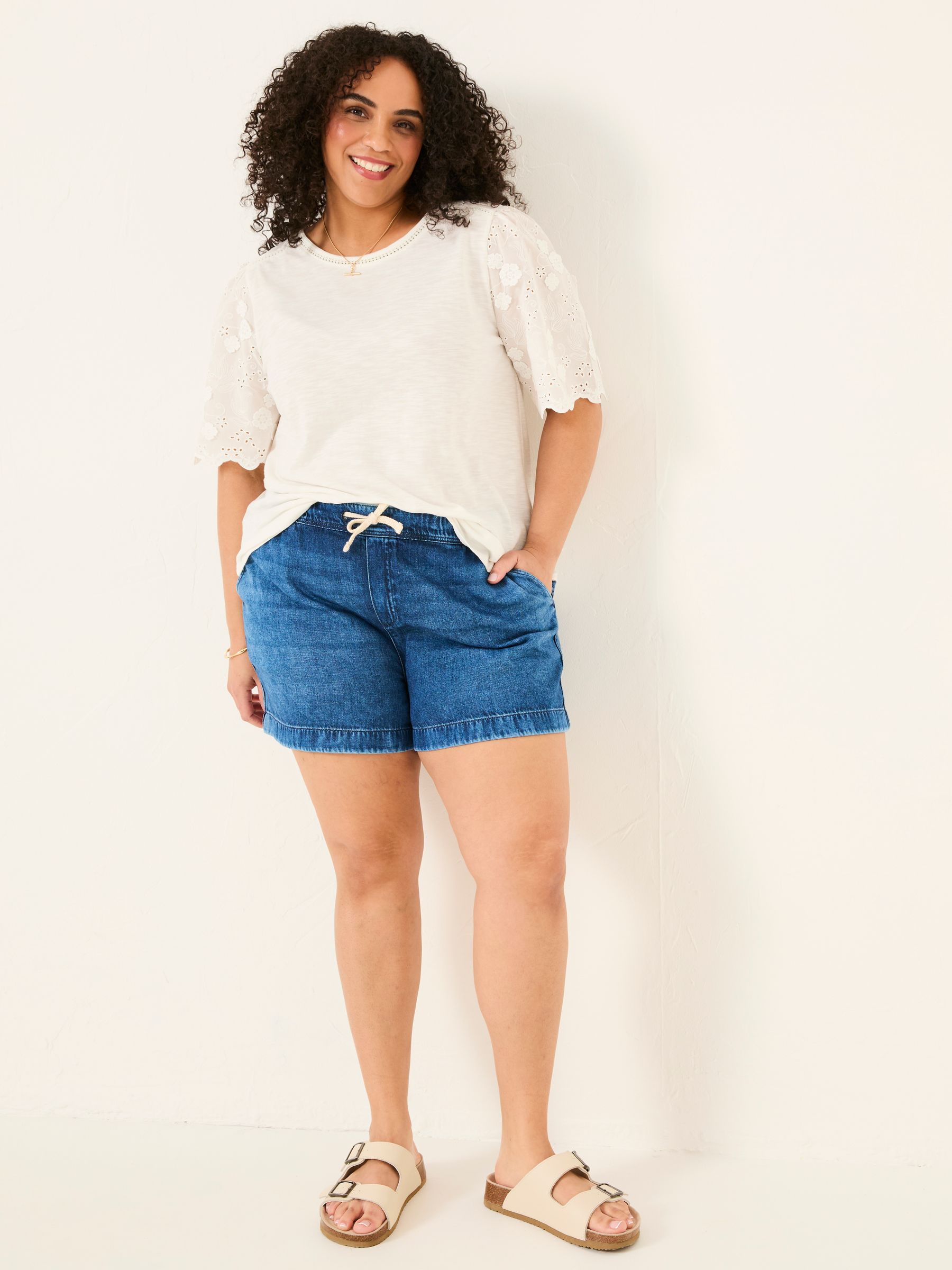 Ashby Dark Vintage Blue Ashby Drawstring Denim Shorts - Image 5 of 9
