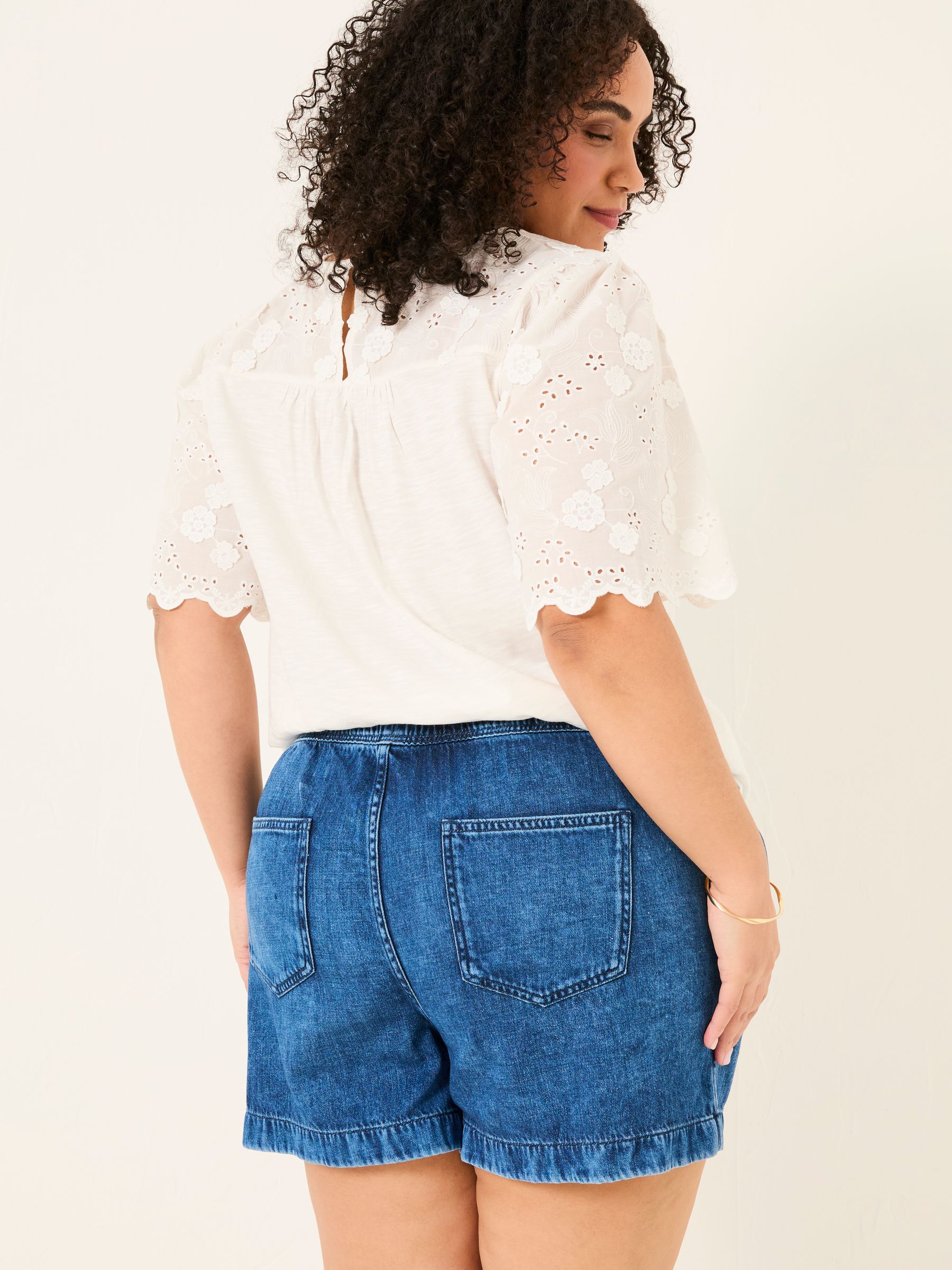 Ashby Dark Vintage Blue Ashby Drawstring Denim Shorts - Image 6 of 9