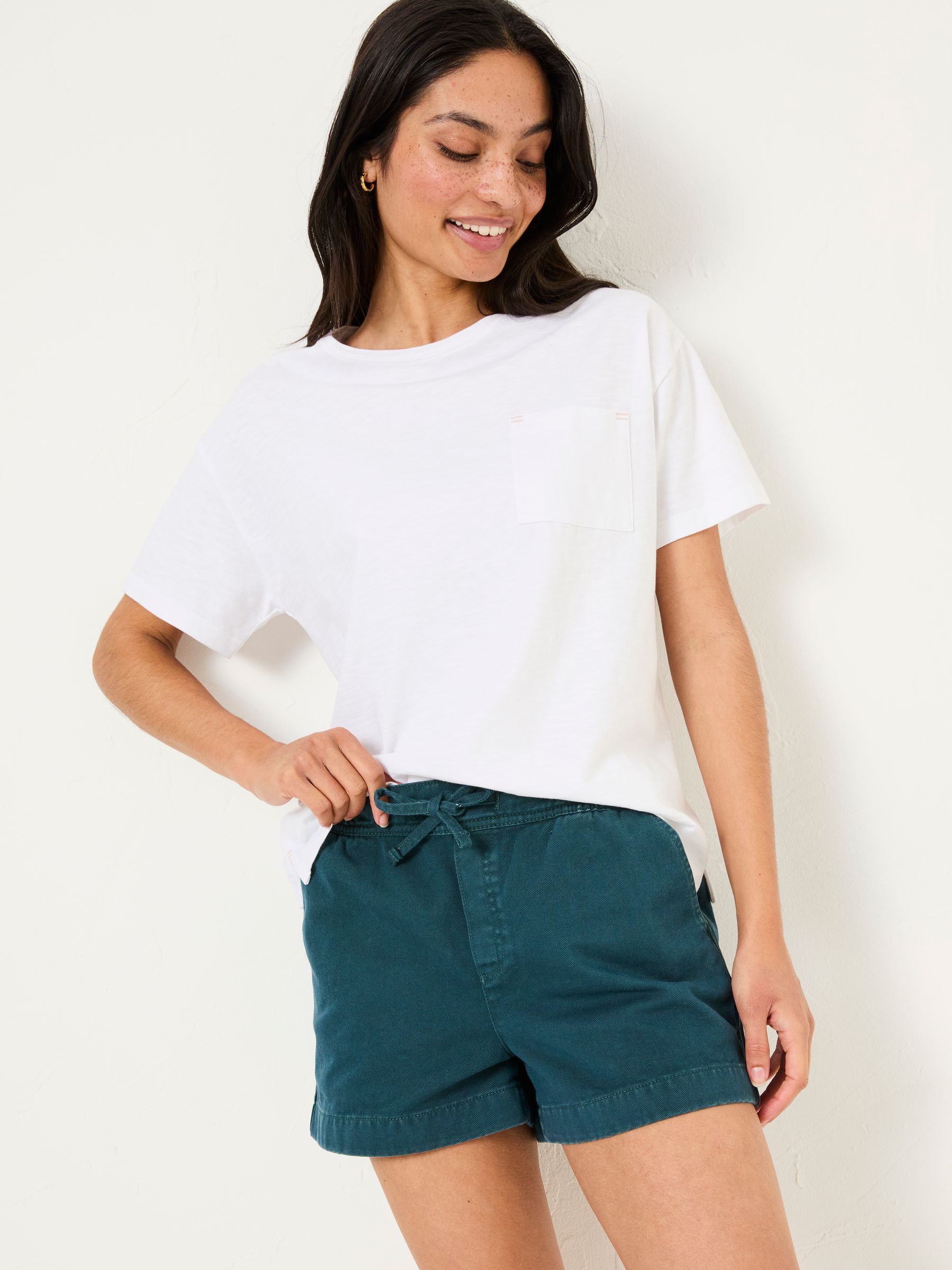 Ashby Teal Blue Drawstring Shorts - Image 1 of 6