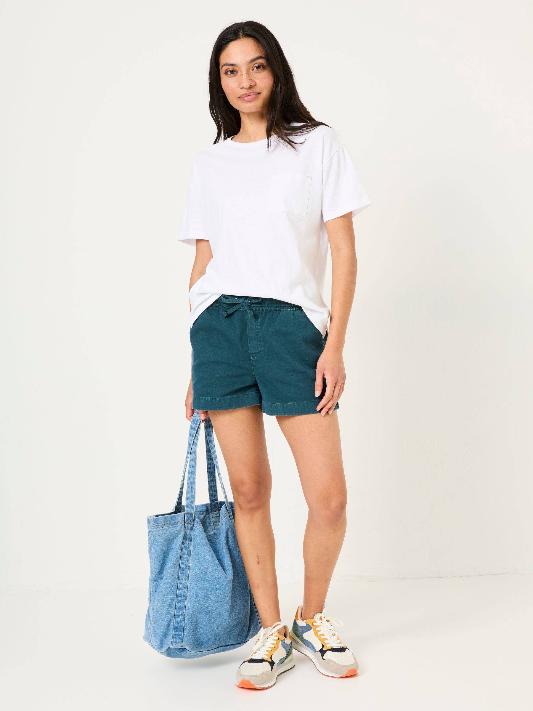 Ashby Teal Blue Drawstring Shorts - Image 3 of 6