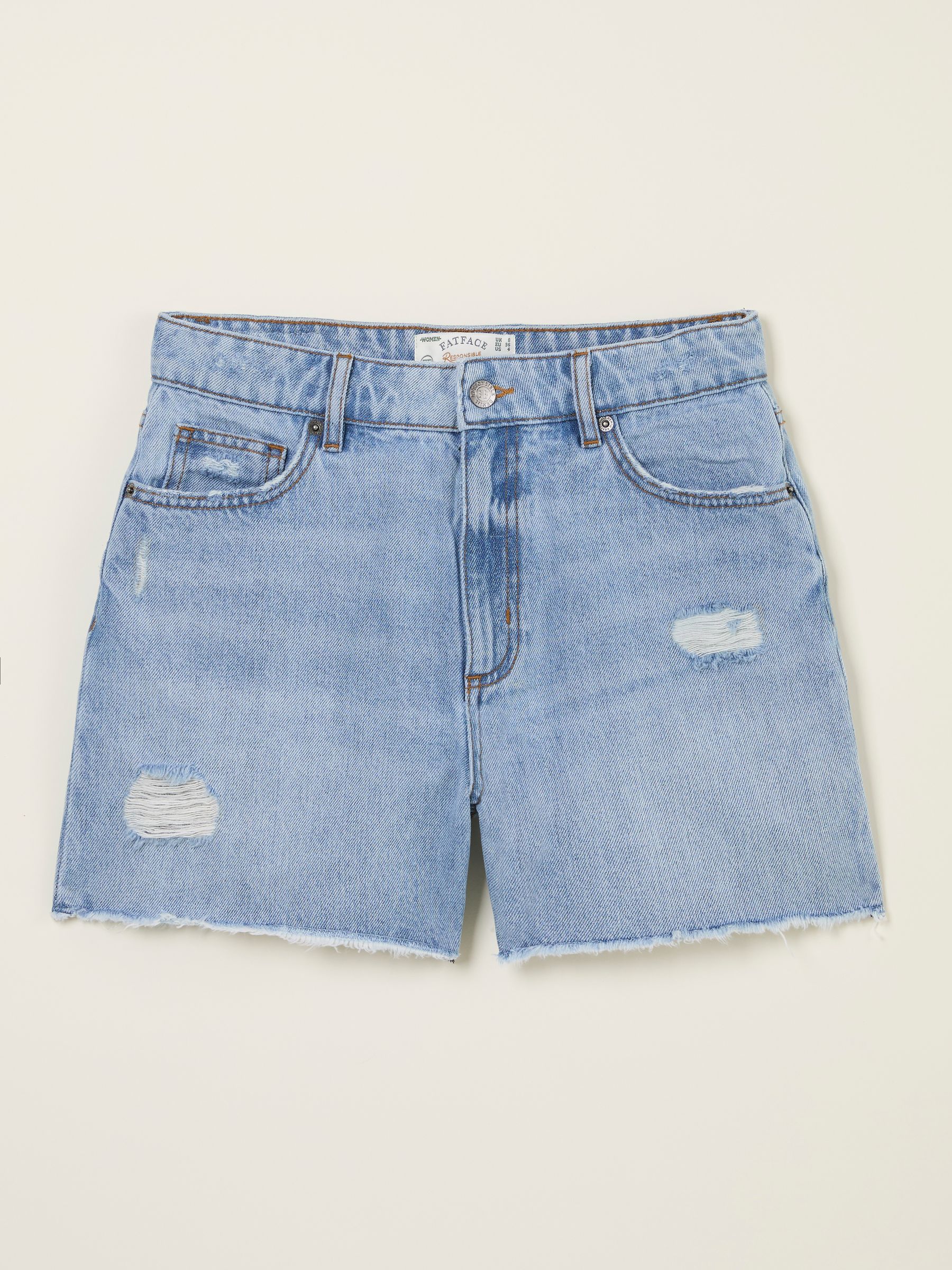 Holywell Light Blue Frayed Denim Shorts - Image 5 of 5
