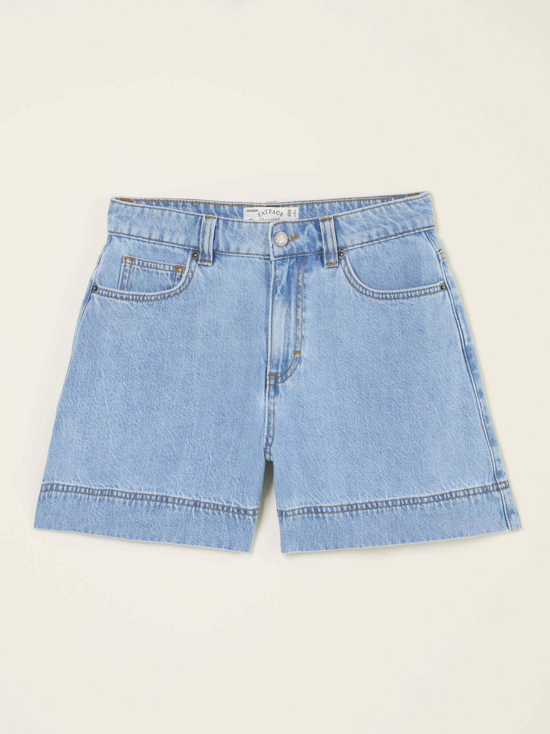 Broadway Light Vintage Blue 100% Cotton Denim Shorts - Image 9 of 9