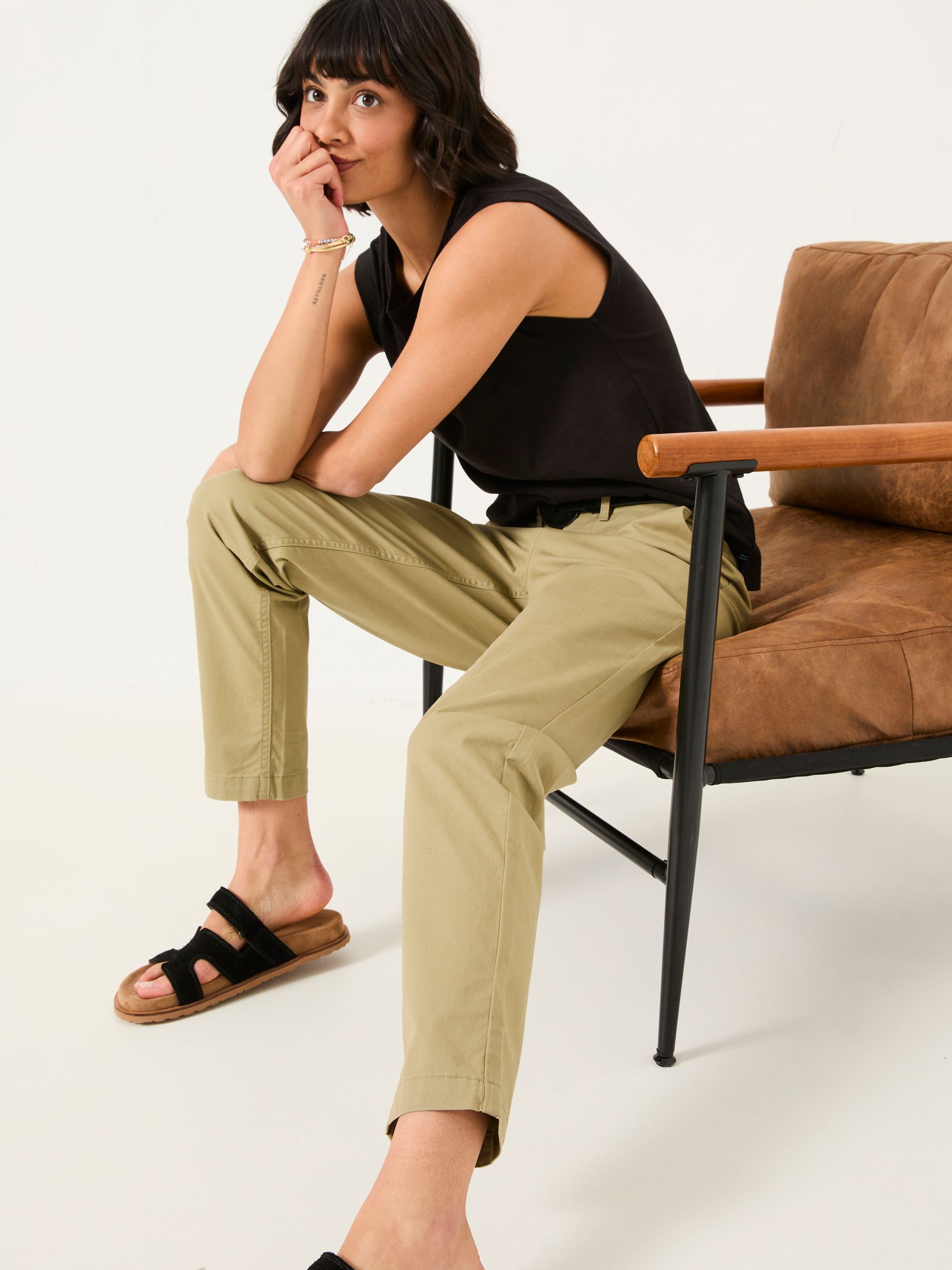 Rye Khaki Green Chino Trousers - Image 4 of 6
