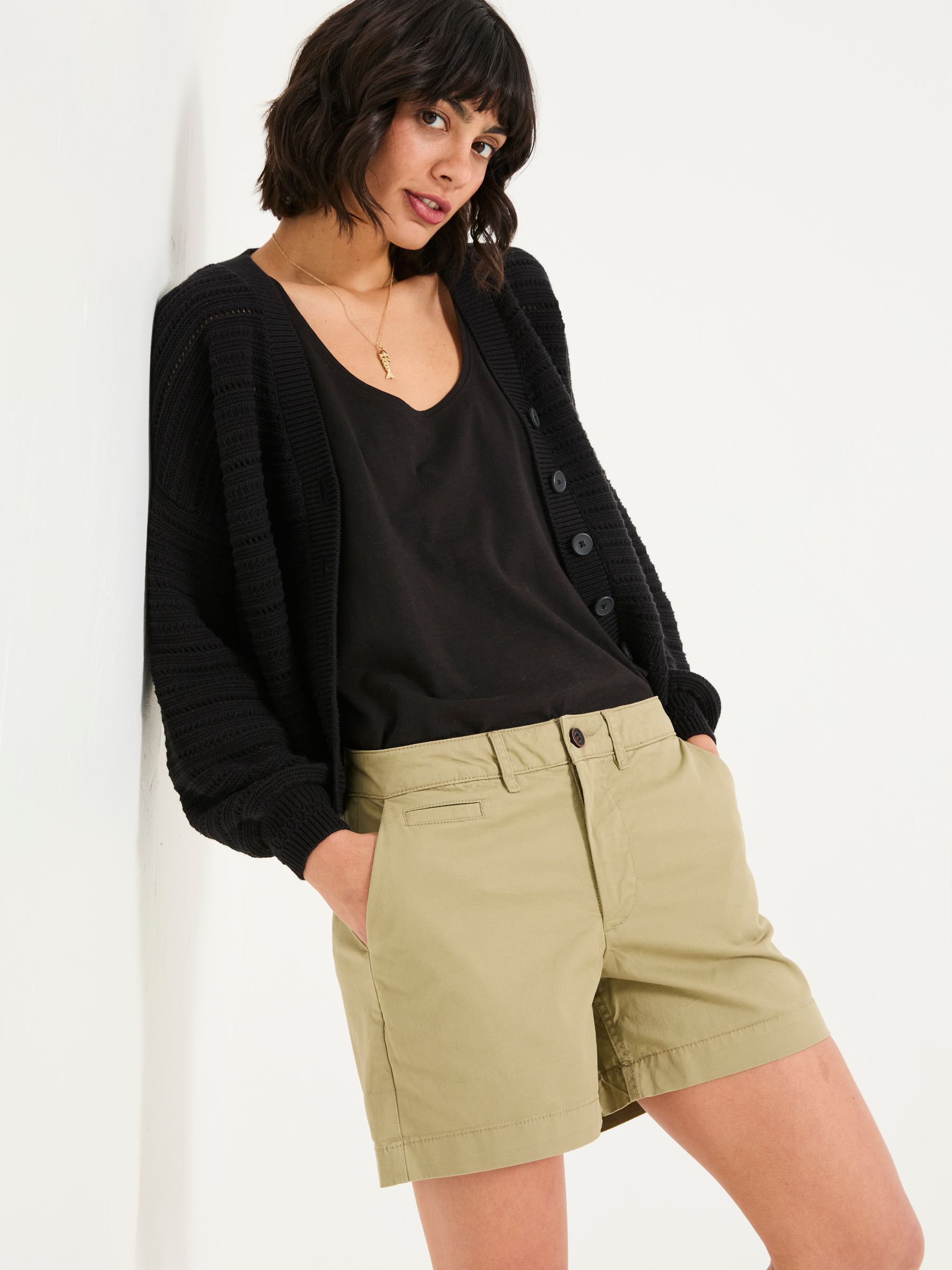 Padstow Khaki Green Chino Shorts - Image 3 of 5