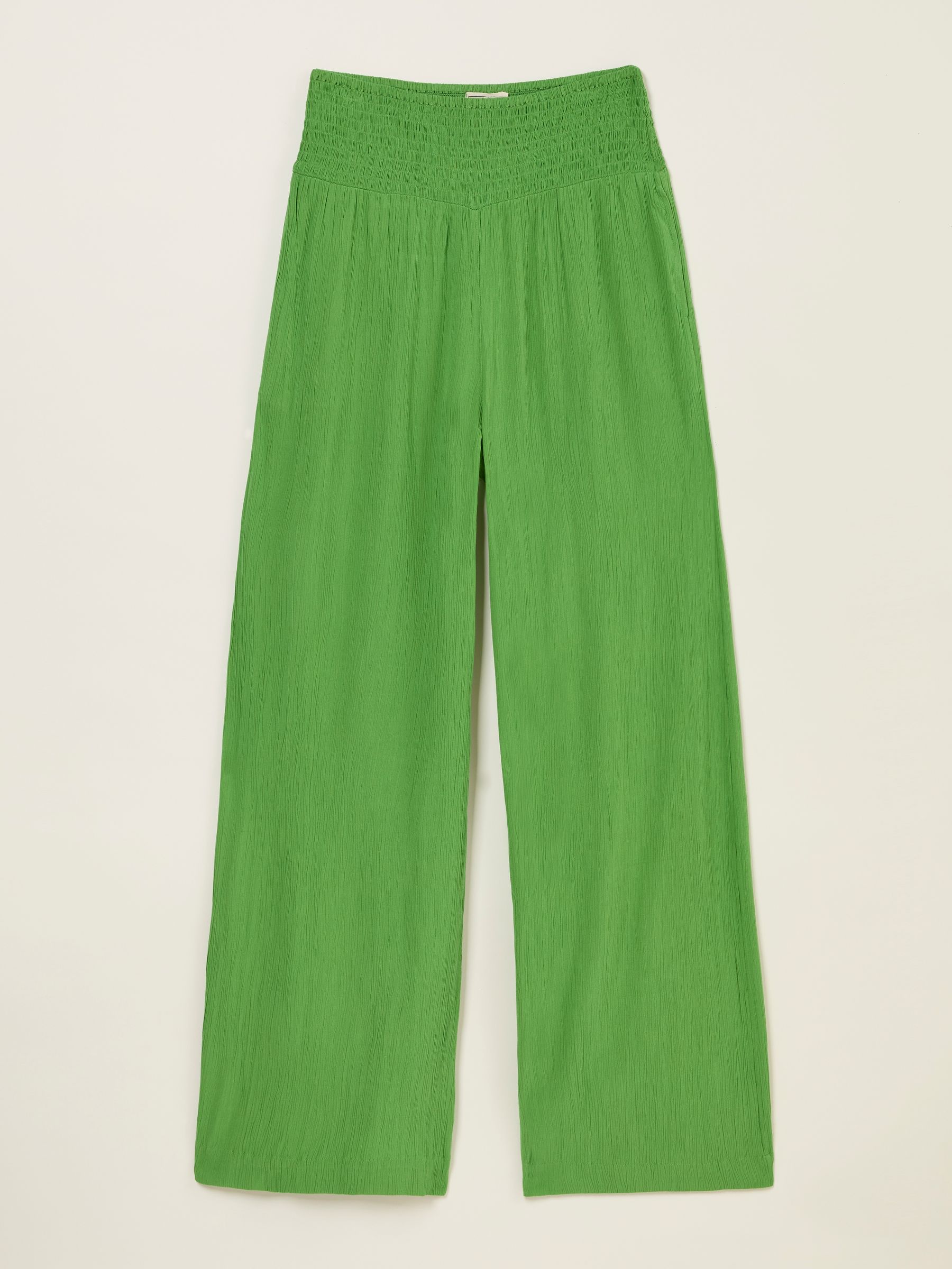 Bright Green Shirred Palazzo Wide Leg Trousers - Image 7 of 7