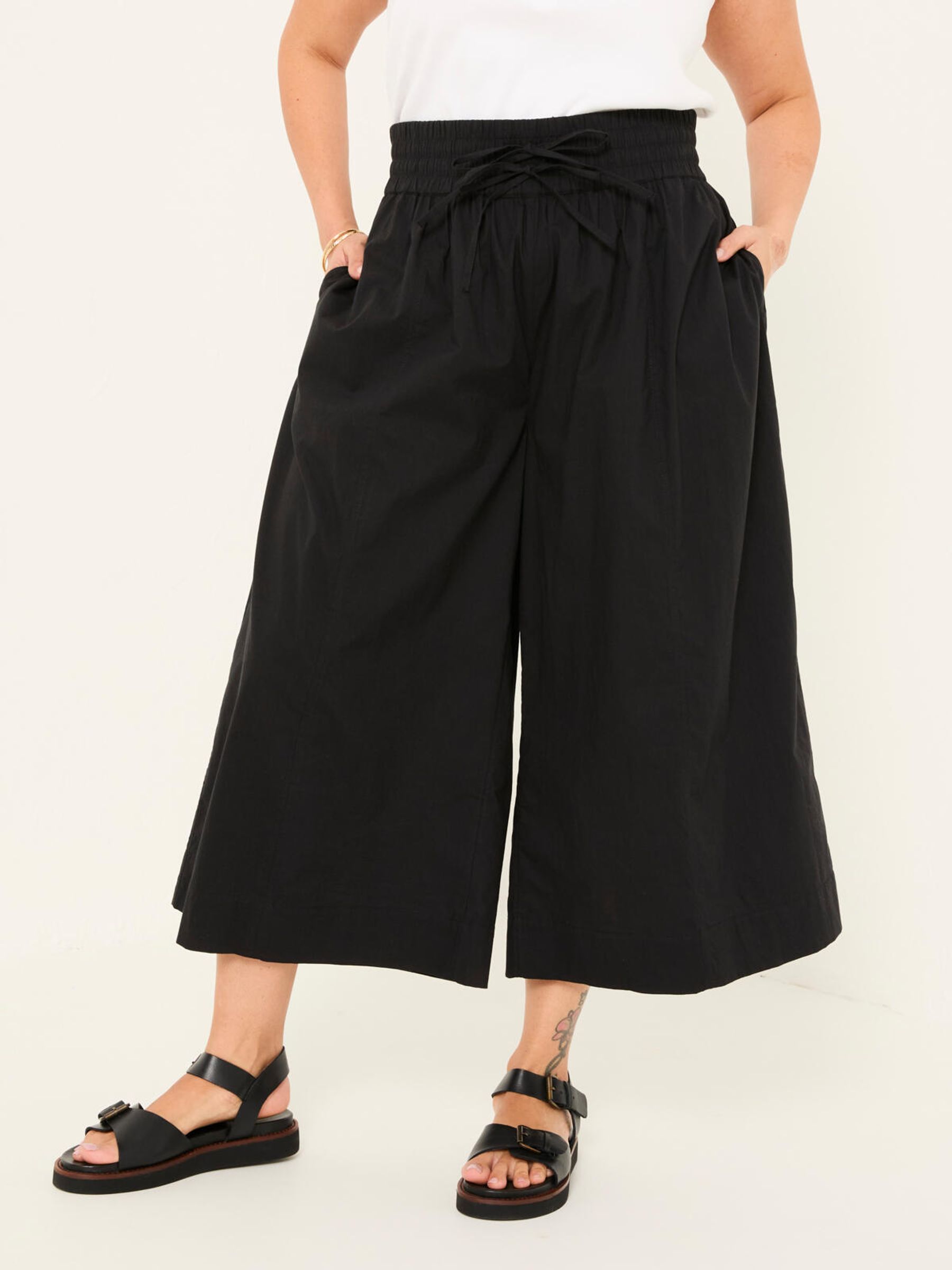 Aubrey Black Wide Leg Crop Trouser - Image 1 of 6