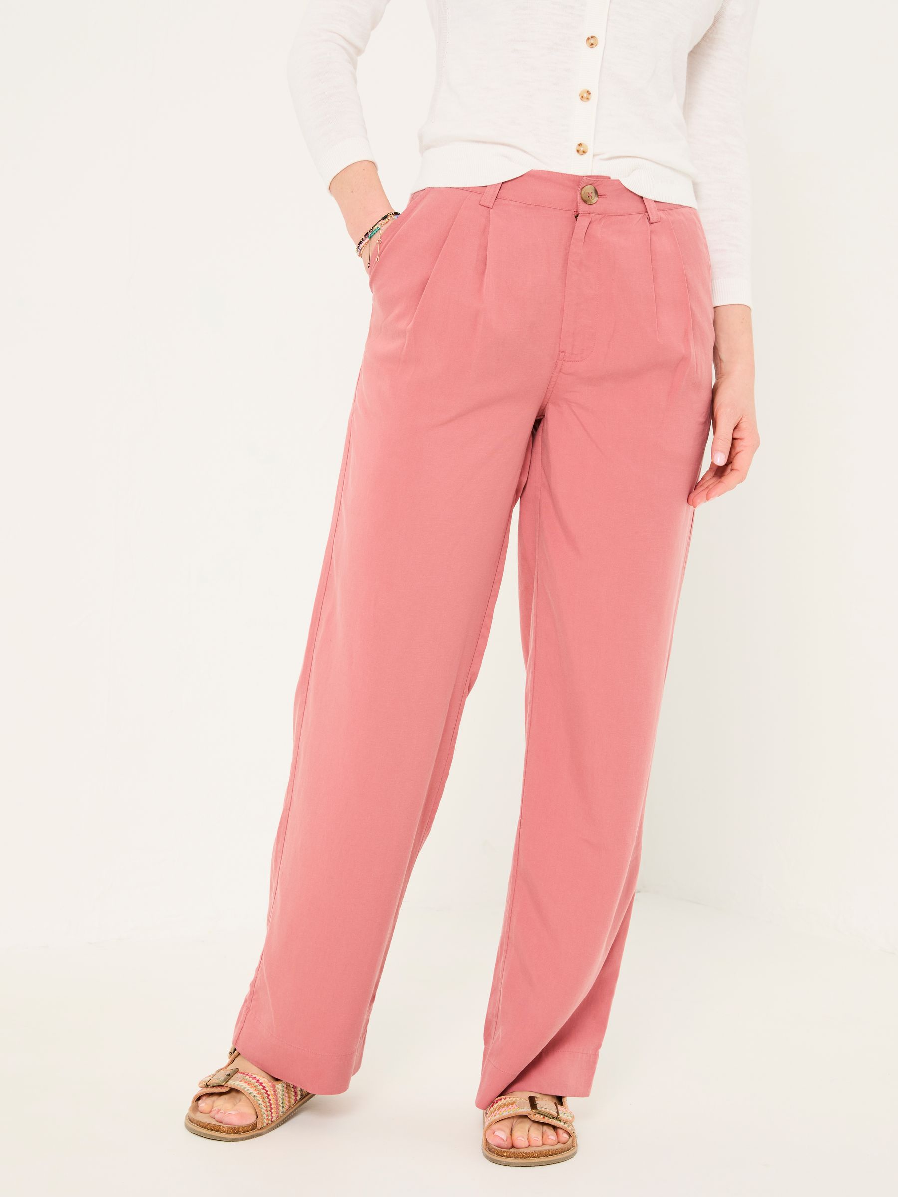 Penny Rose Pink Wide Leg Trousers - Image 1 of 6