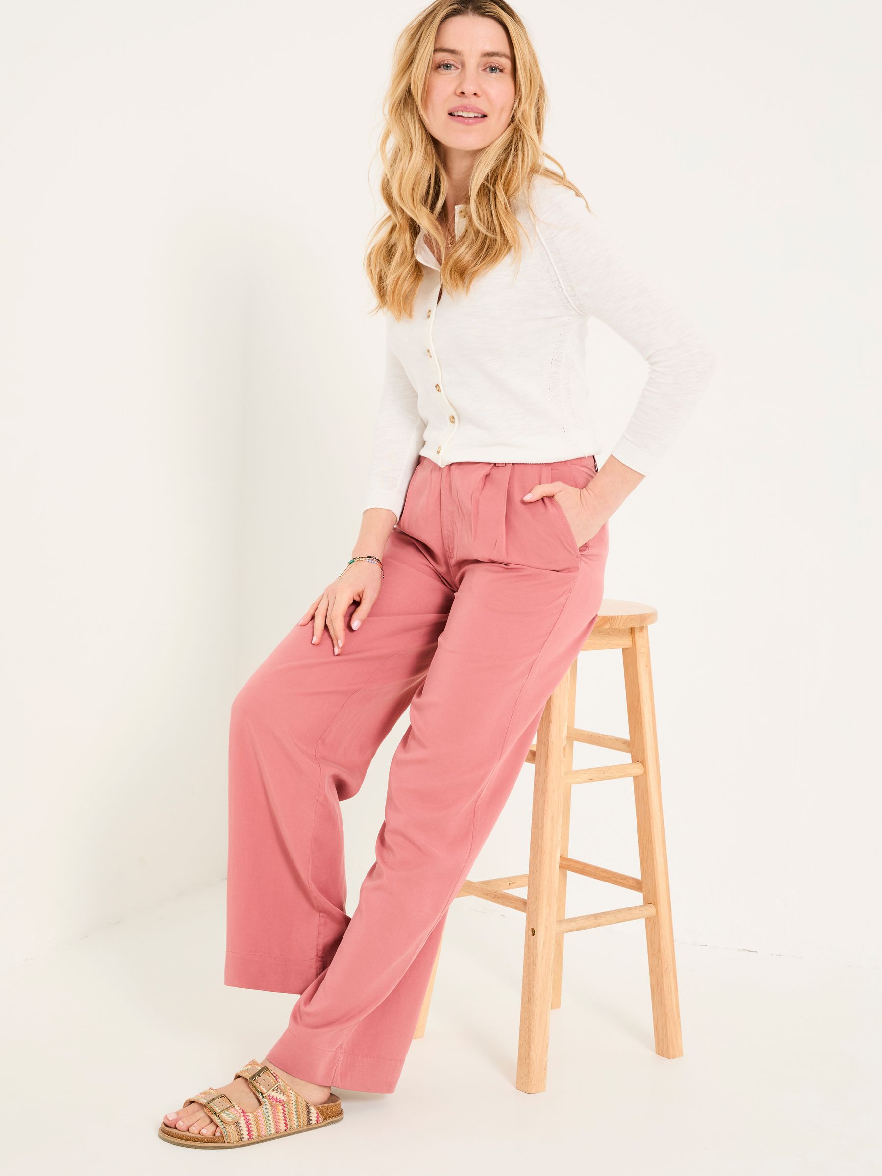 Penny Rose Pink Wide Leg Trousers - Image 4 of 6
