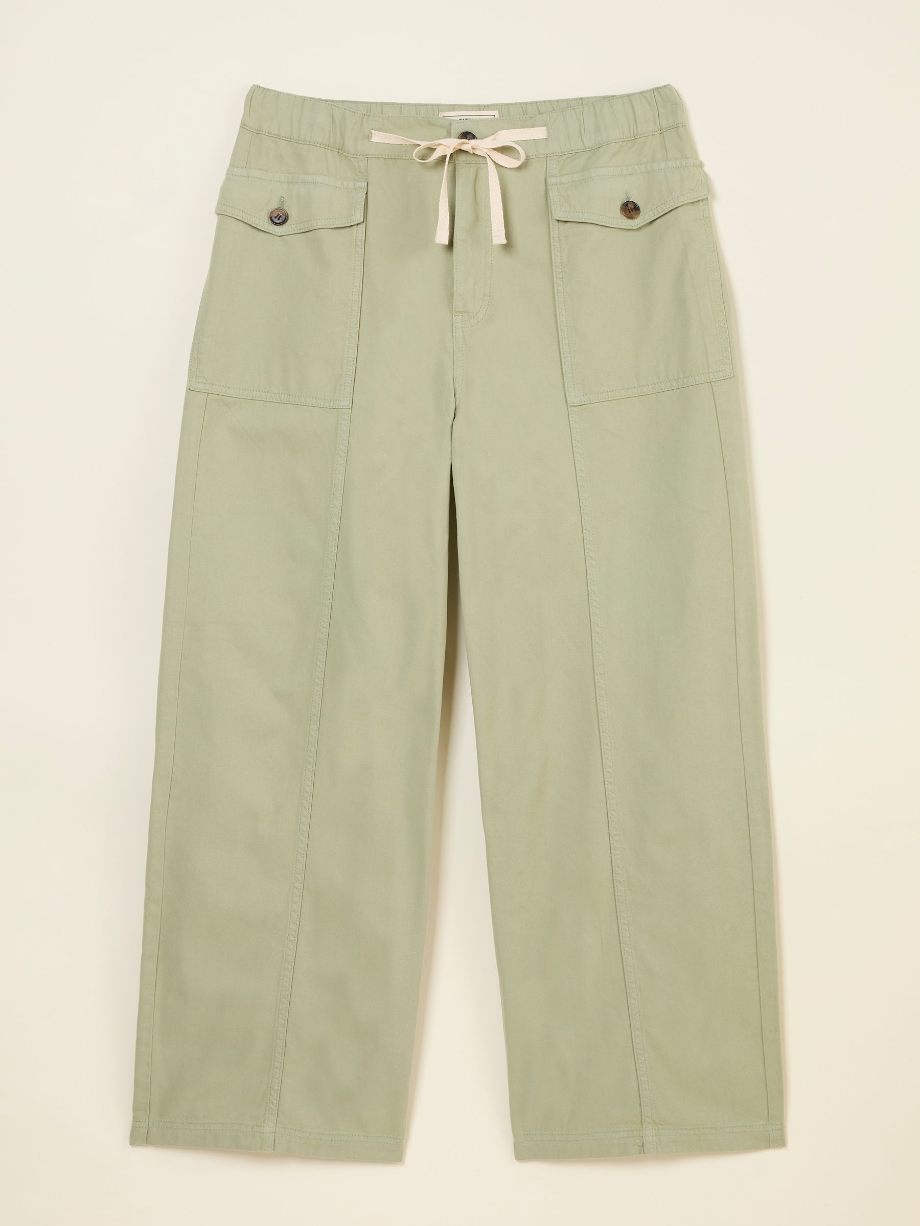Henrietta Light Green Wide Leg Cargo Trousers | FatFace USA