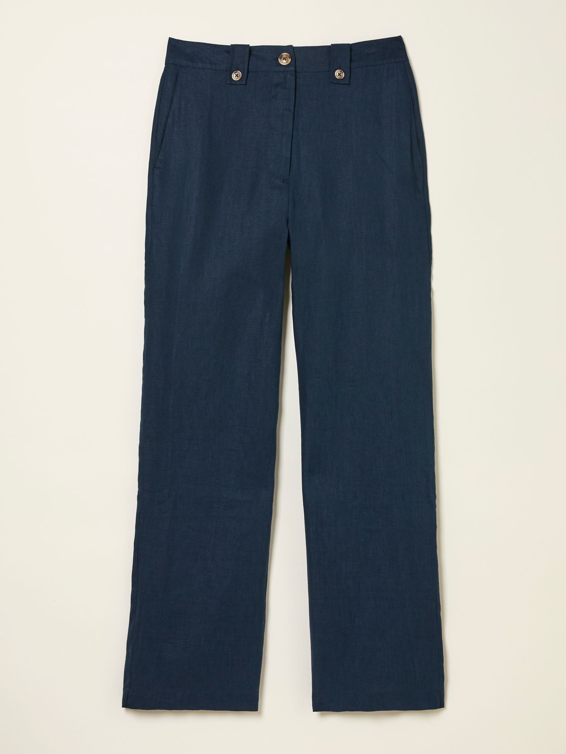 Lydia Navy Straight Leg Linen Trousers - Image 7 of 7