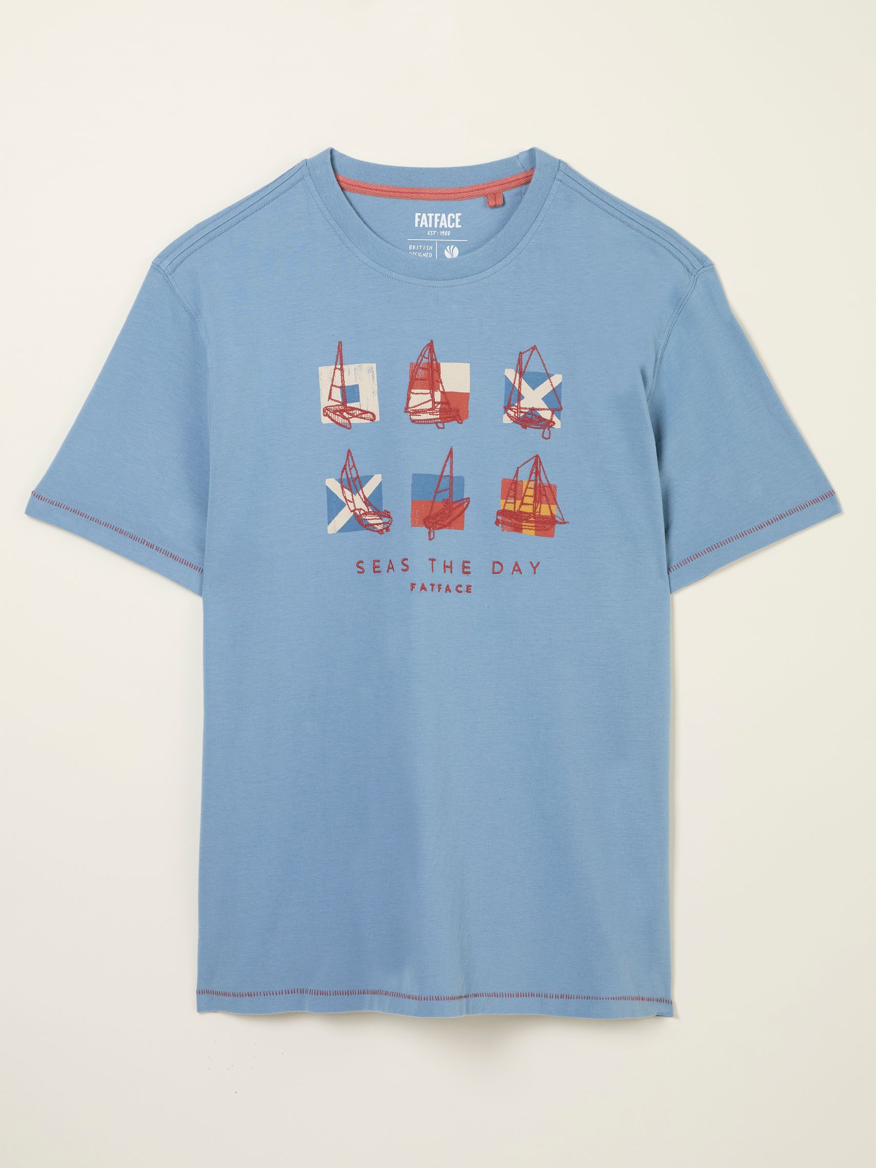 Light Blue Summer Boats Tshirt - Image 2 of 2