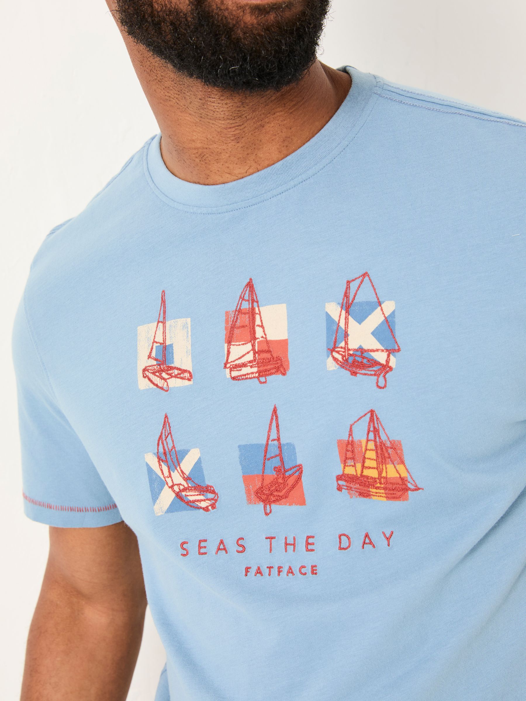 Light Blue Summer Boats Tshirt - Image 4 of 5