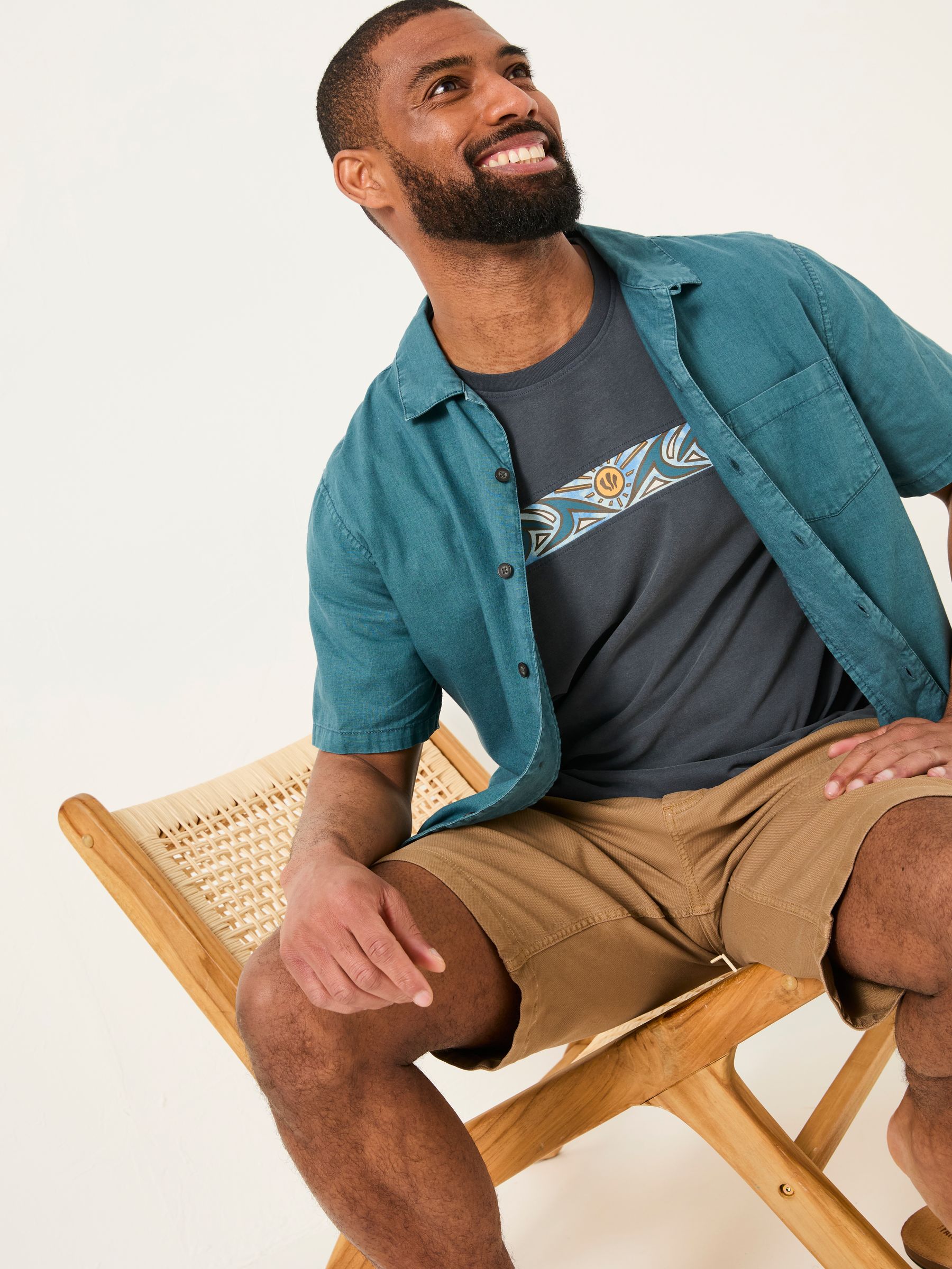 Grey Surf Patch Chest Stripe Tshirt - Image 4 of 6