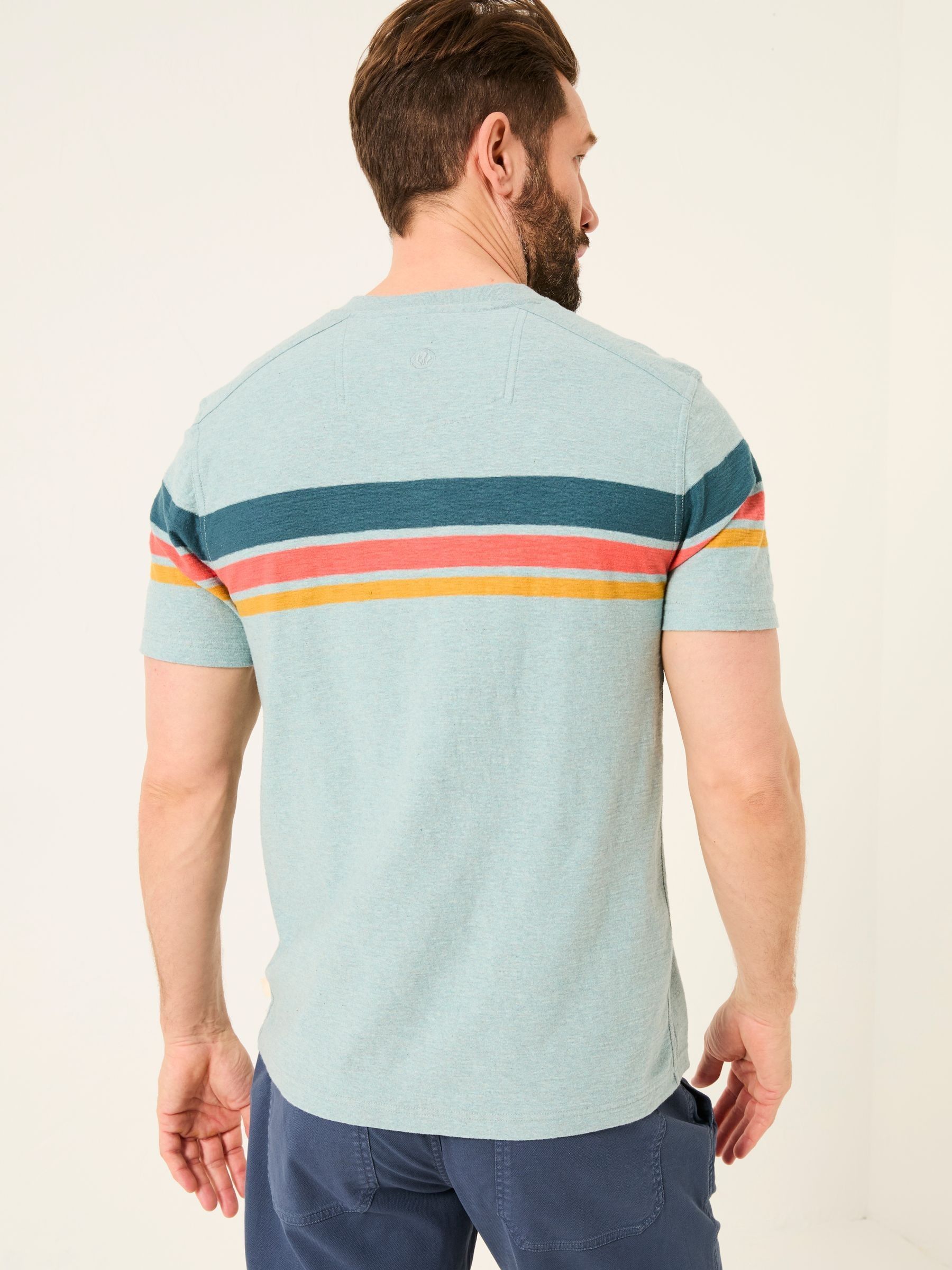 Henley Light Blue Chest Stripe Henley - Image 2 of 5