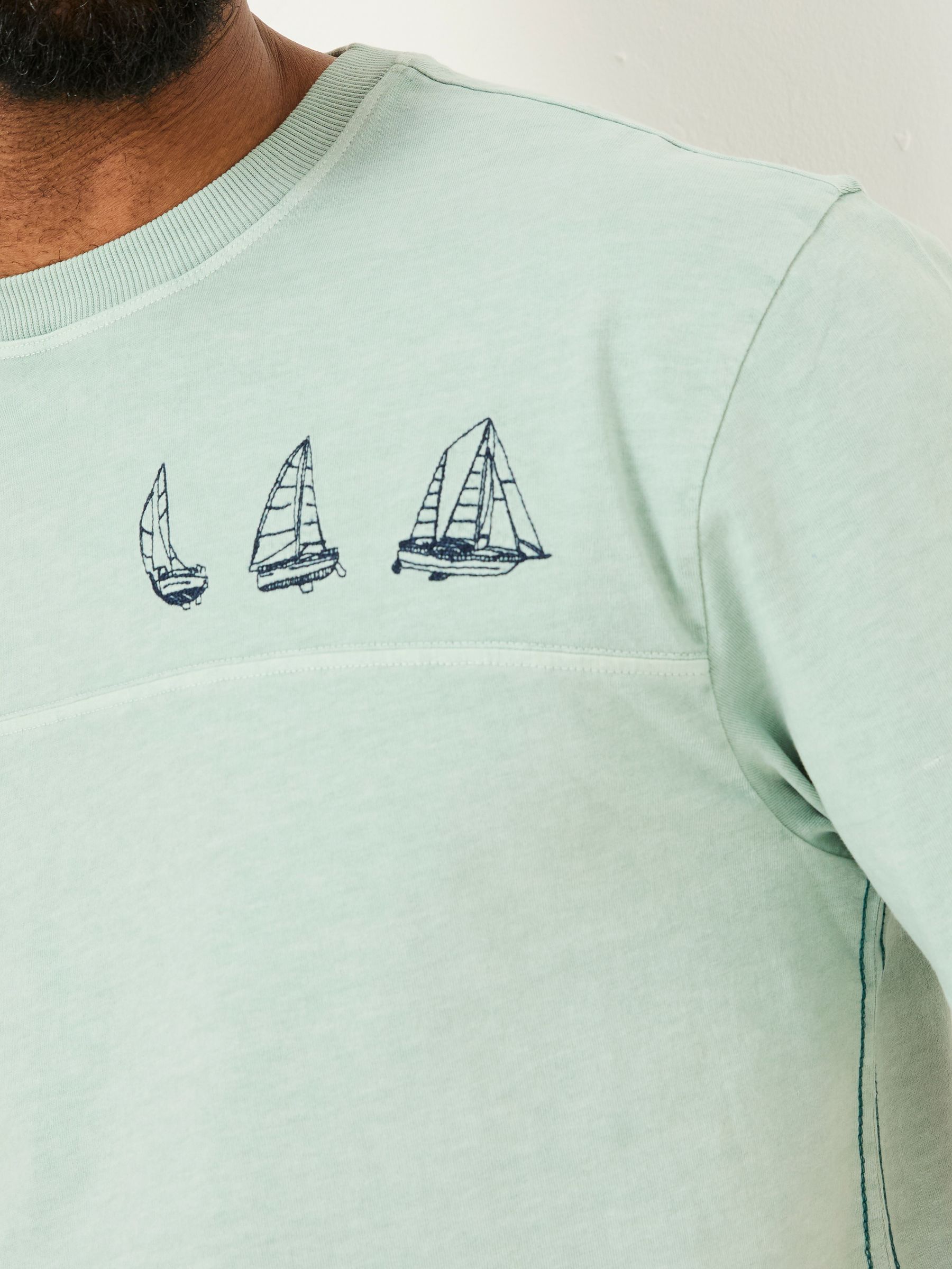 Light Blue Boat Embroidered T-Shirt - Image 4 of 8