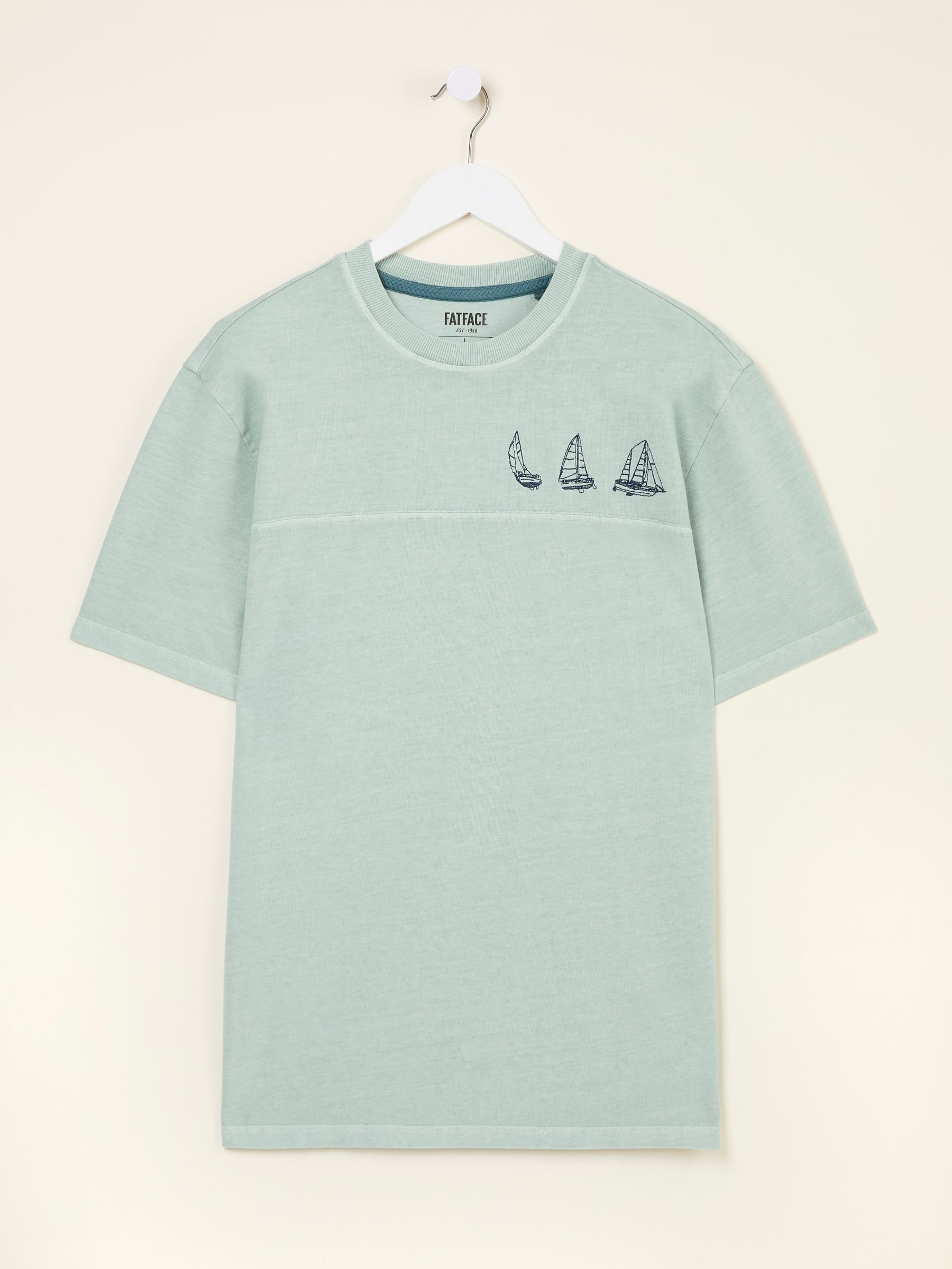 Light Blue Boat Embroidered T-Shirt - Image 7 of 8