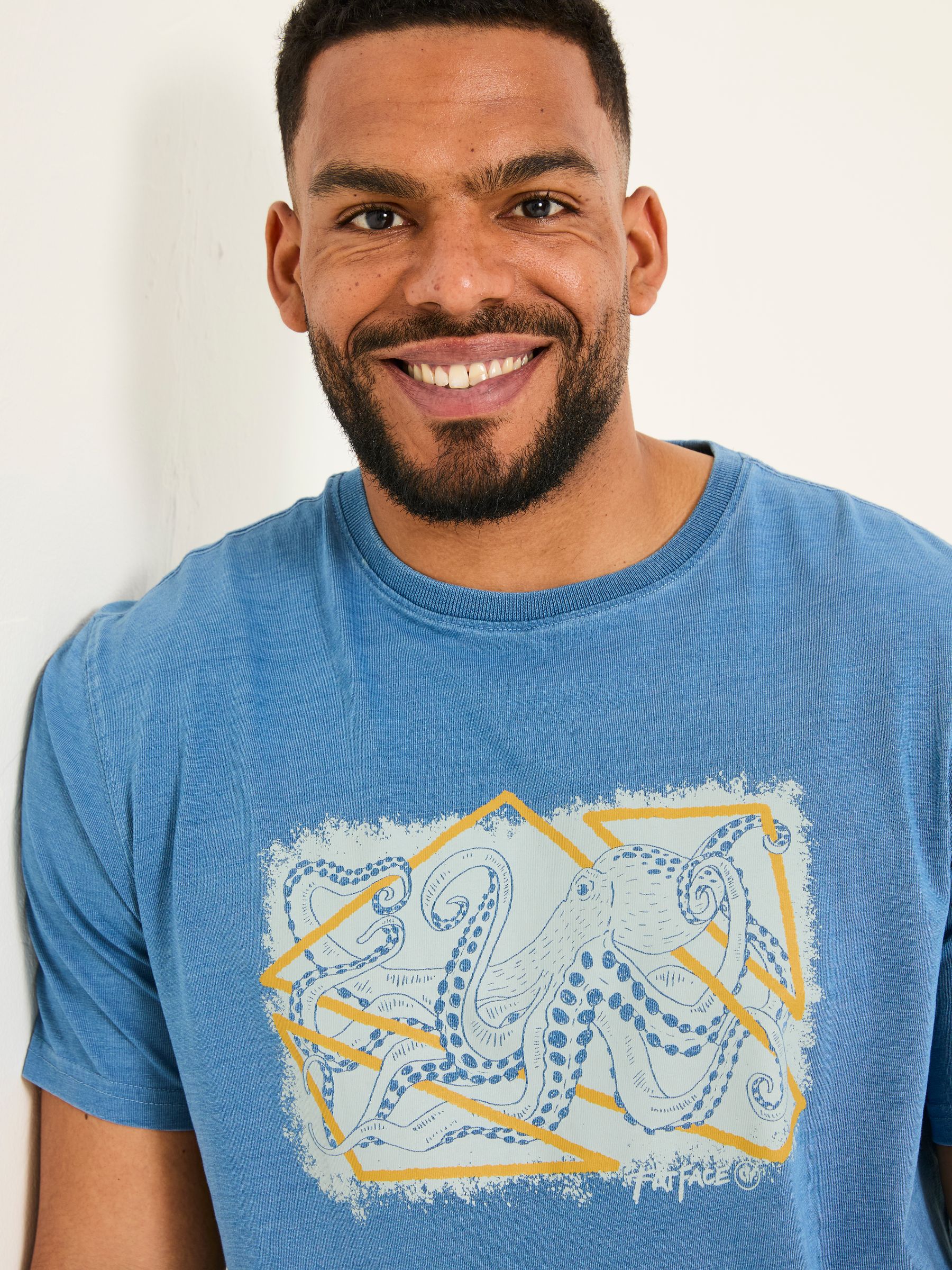 Indigo Blue Octopus Graphic Indigo T-shirt - Image 3 of 4