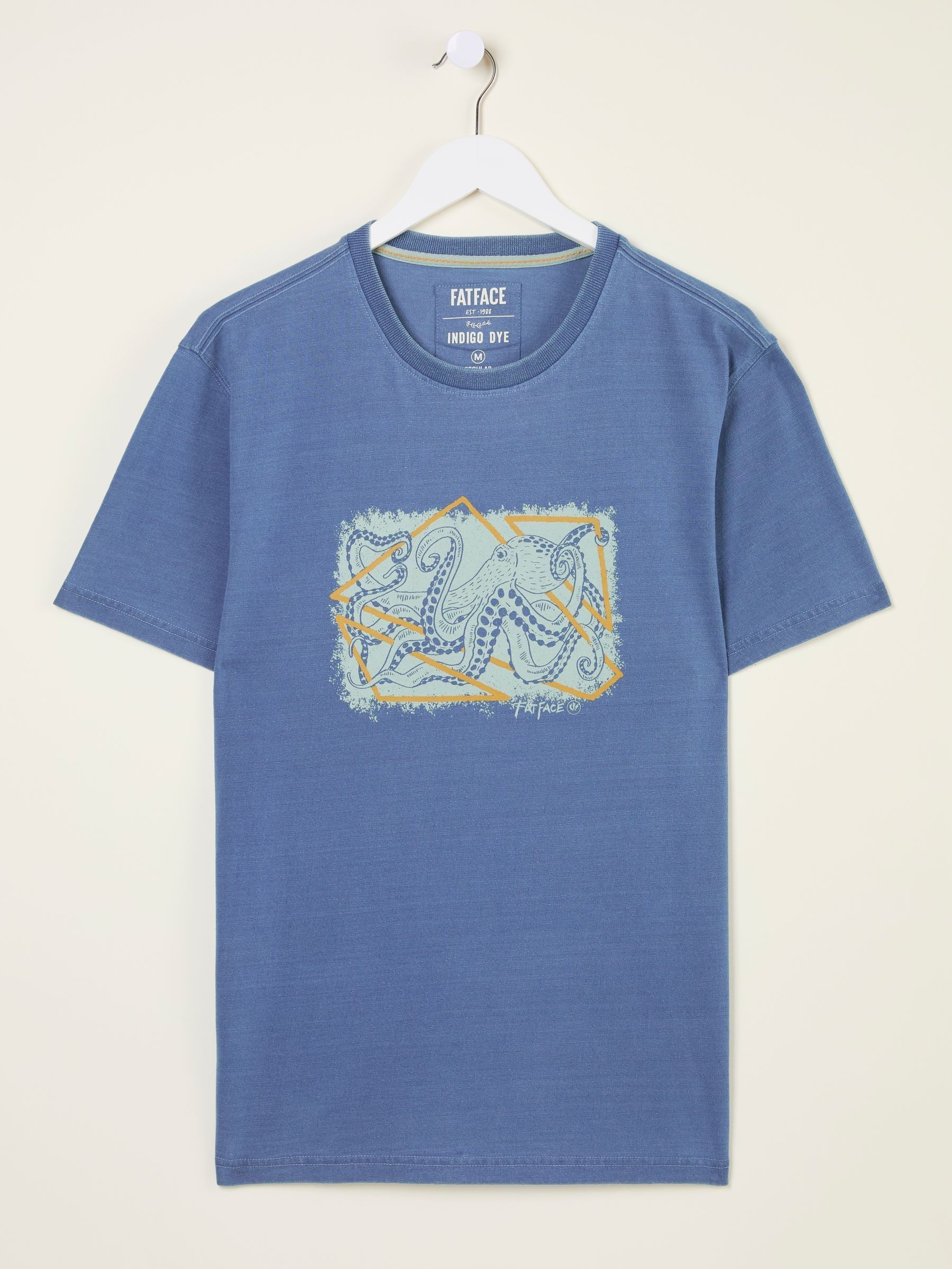 Indigo Blue Octopus Graphic Indigo T-shirt - Image 4 of 4
