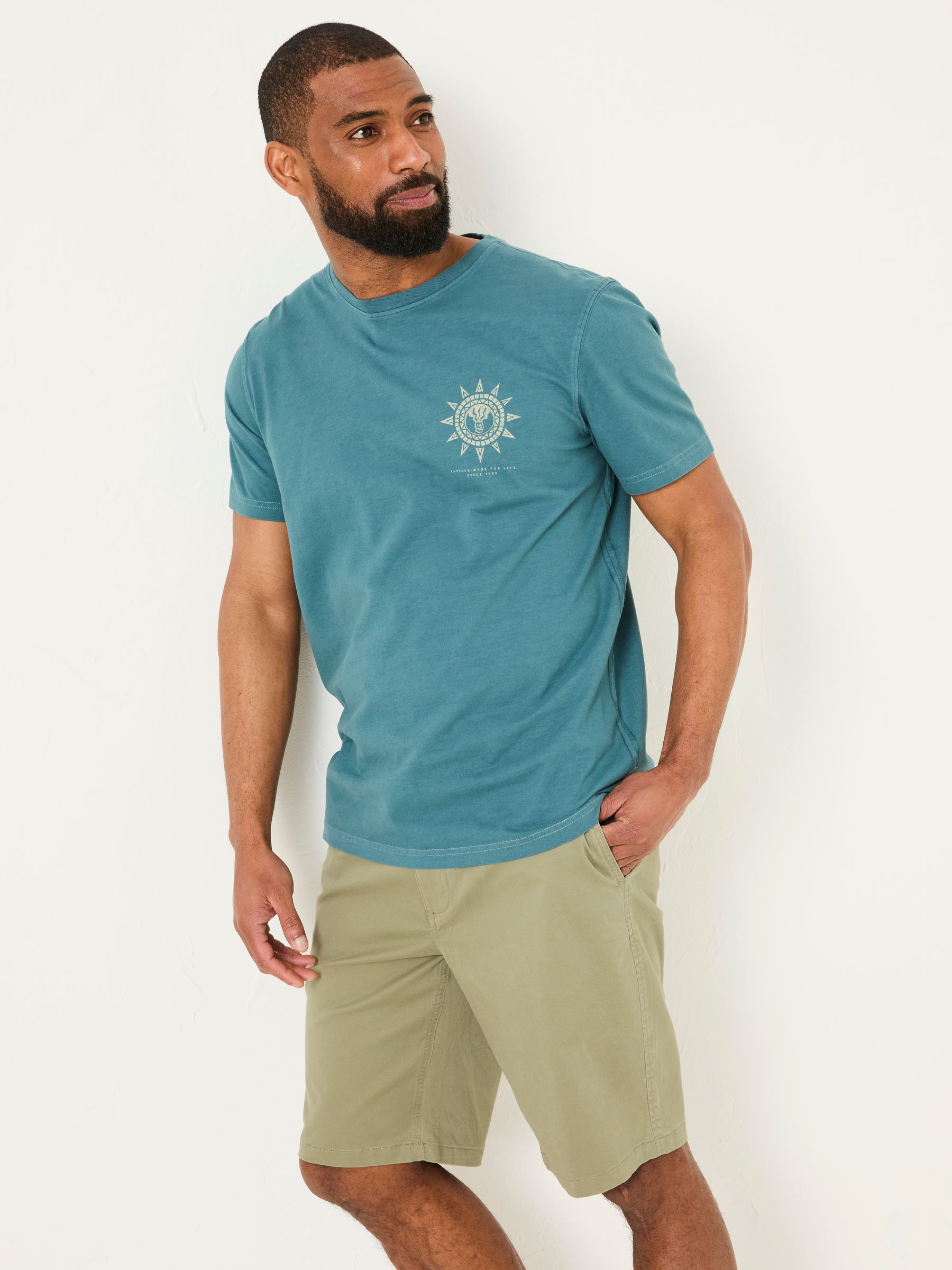 Dark Teal Blue Bike Mandala Graphic Tshirt - Image 1 of 7
