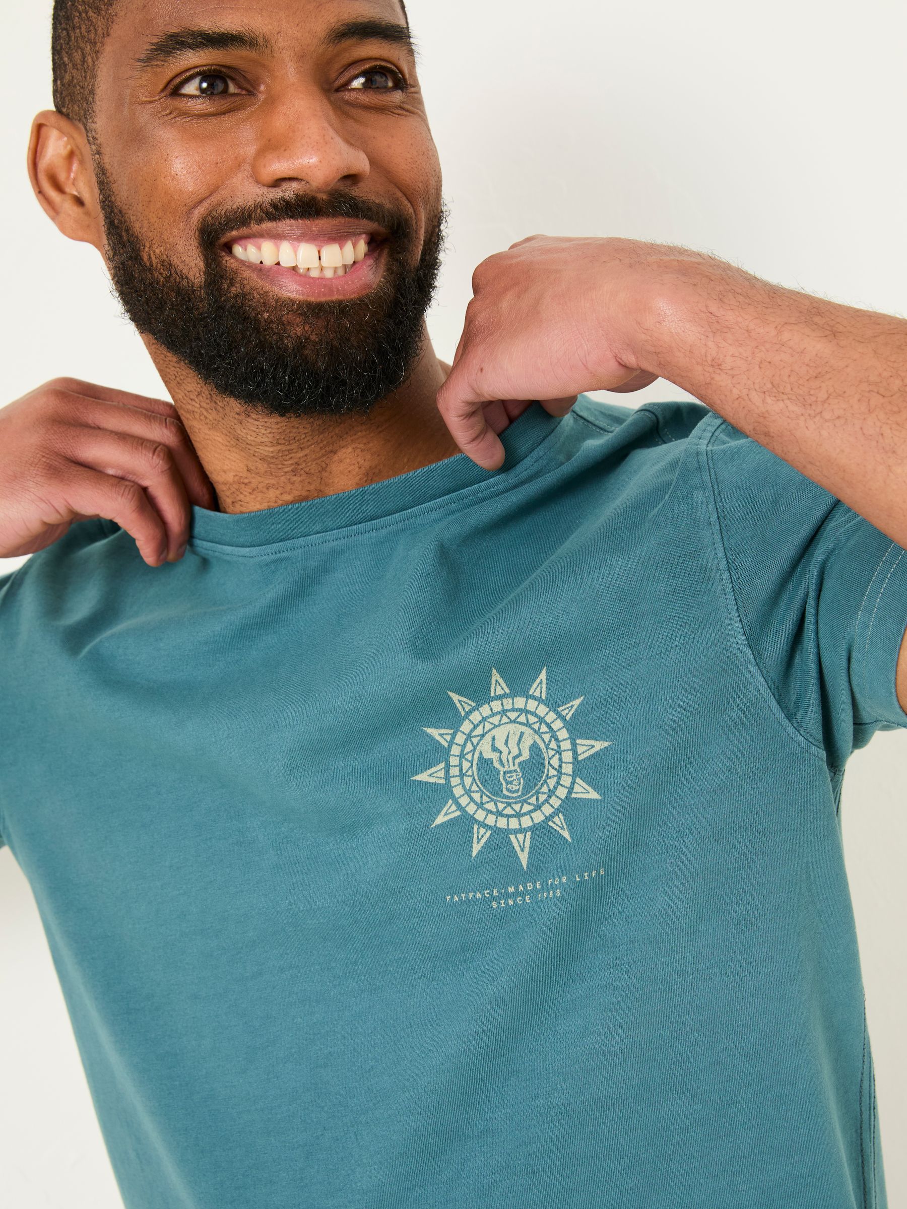Dark Teal Blue Bike Mandala Graphic Tshirt - Image 4 of 7