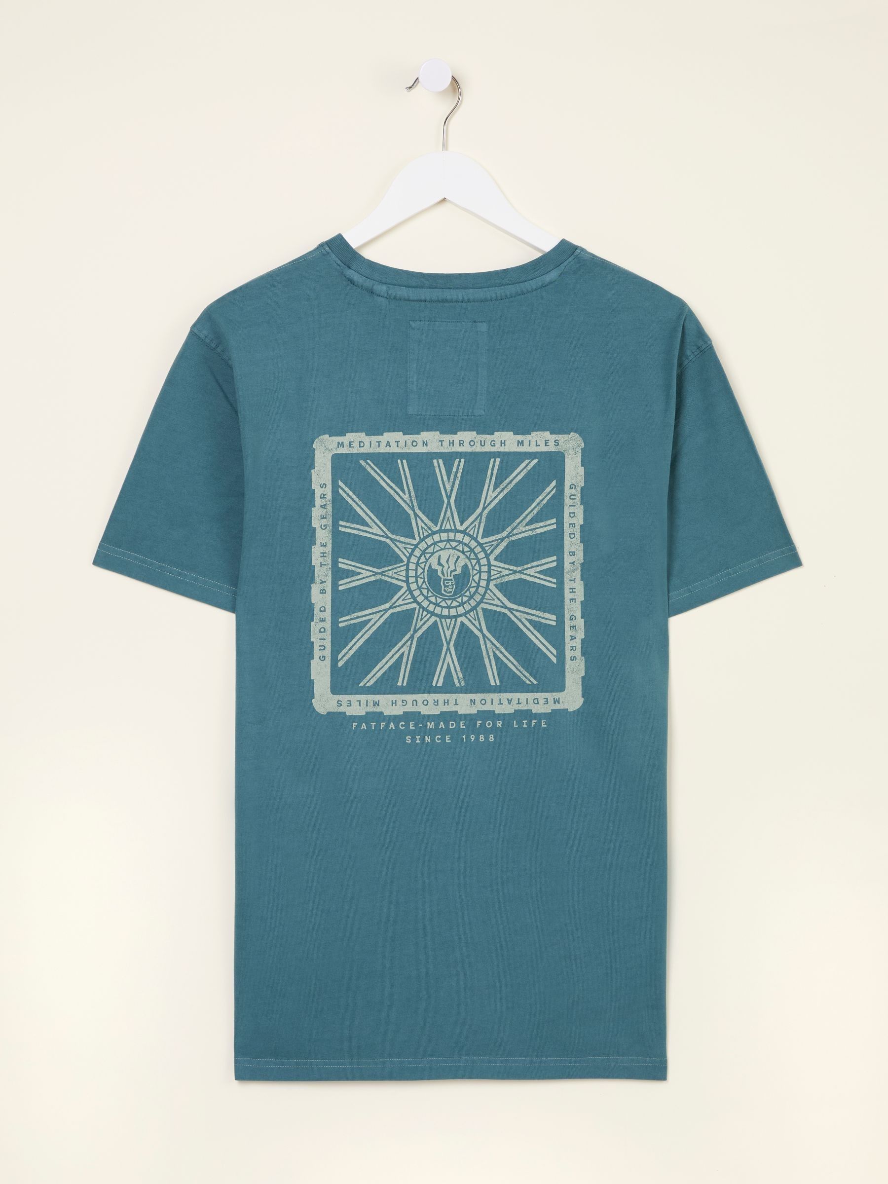 Dark Teal Blue Bike Mandala Graphic Tshirt - Image 6 of 7