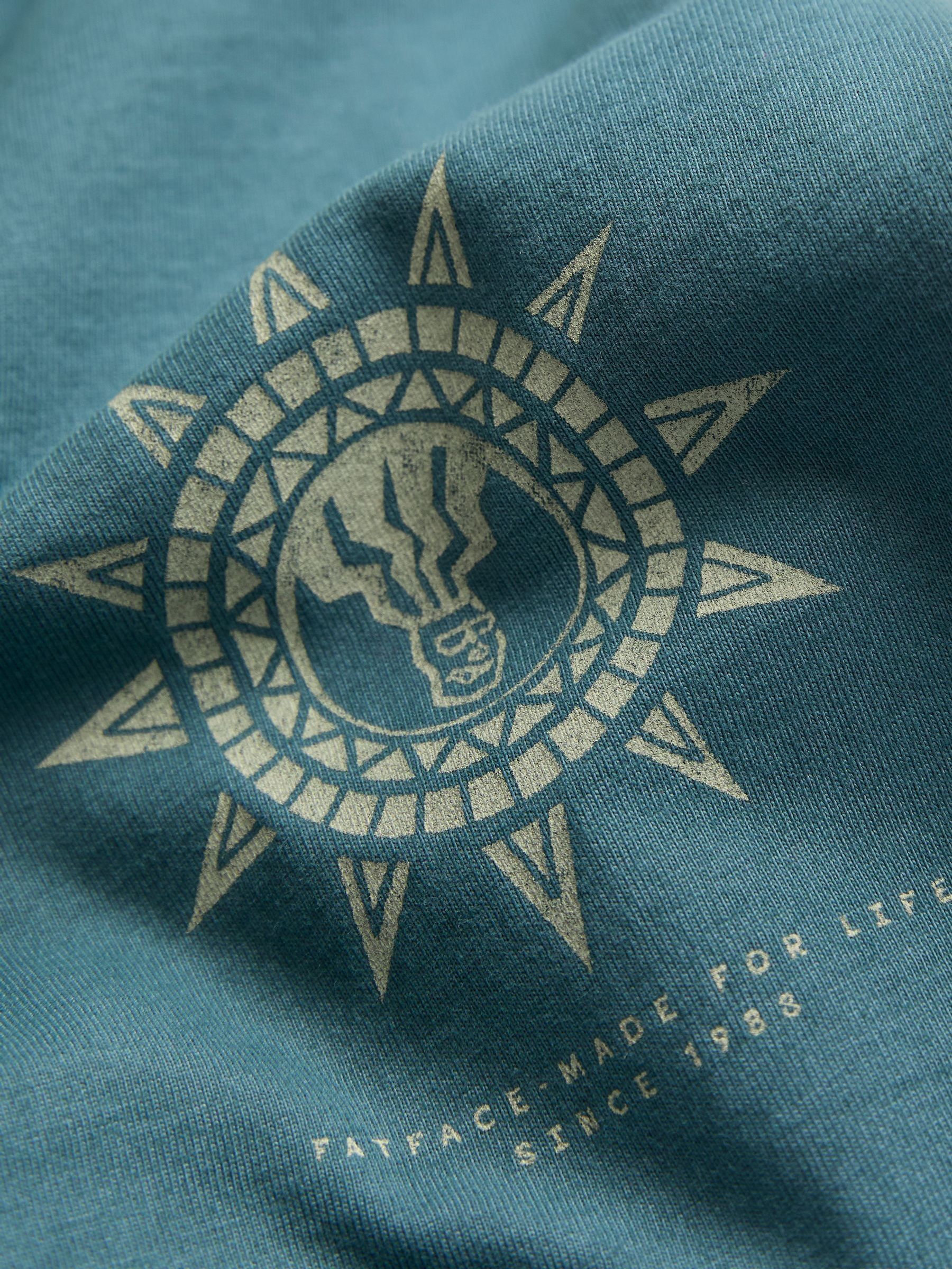Dark Teal Blue Bike Mandala Graphic Tshirt - Image 7 of 7
