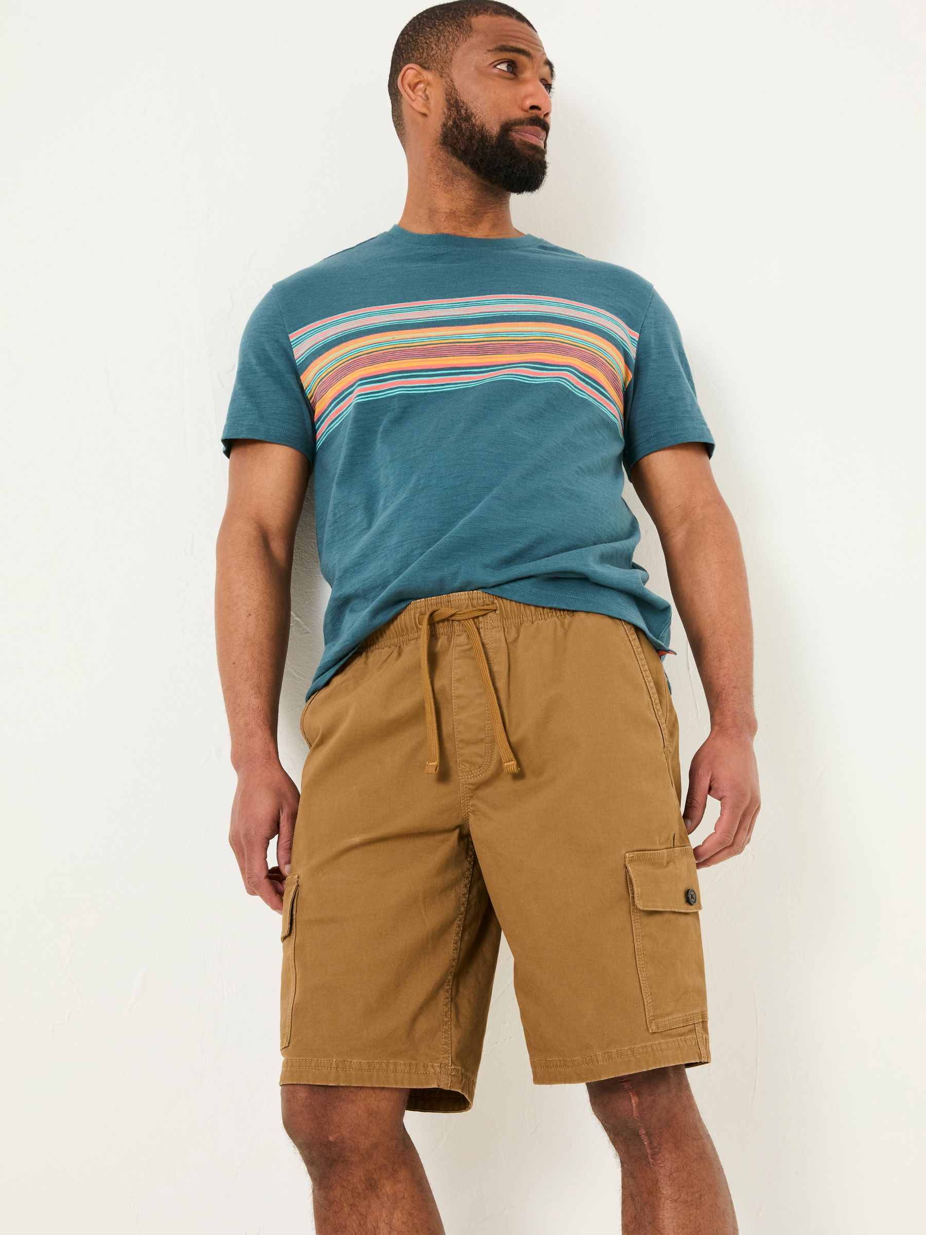 Borden Petrol Chest Stripe T-Shirt - Image 2 of 5