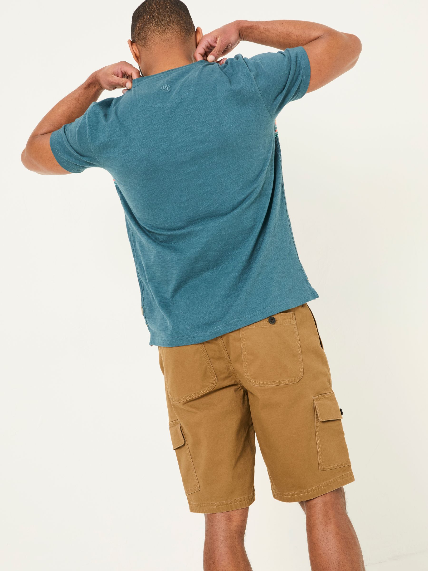 Borden Petrol Chest Stripe T-Shirt - Image 3 of 5