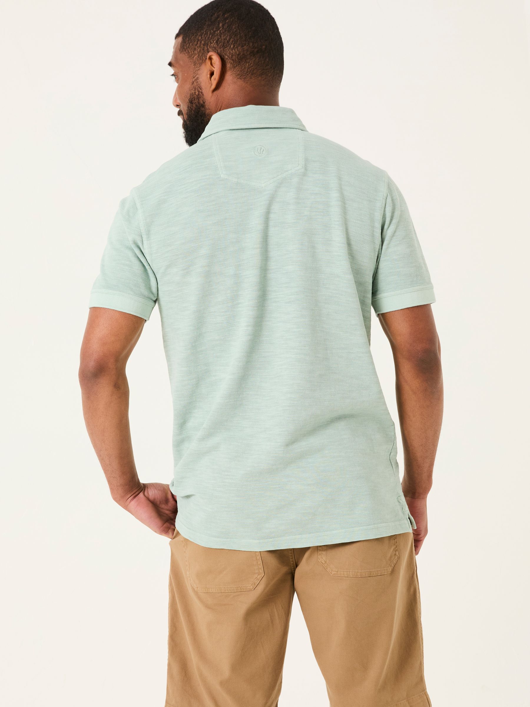 Light Blue Short Sleeve Slub Pique Polo - Image 2 of 5