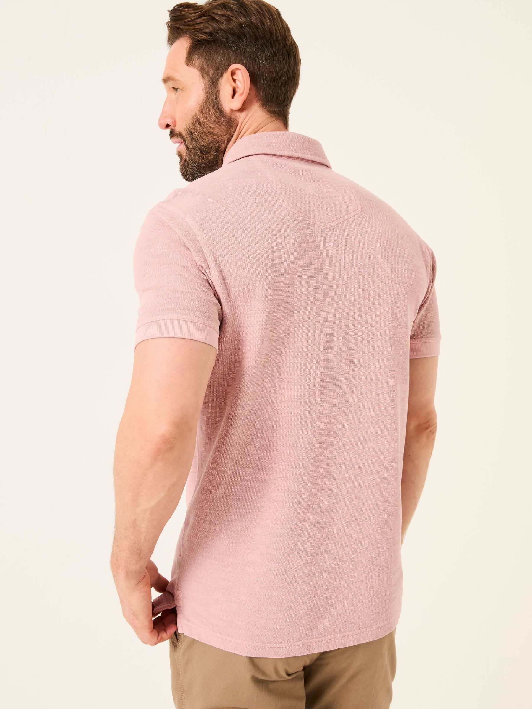 Blush Pink Short Sleeve Slub Pique Polo - Image 2 of 5