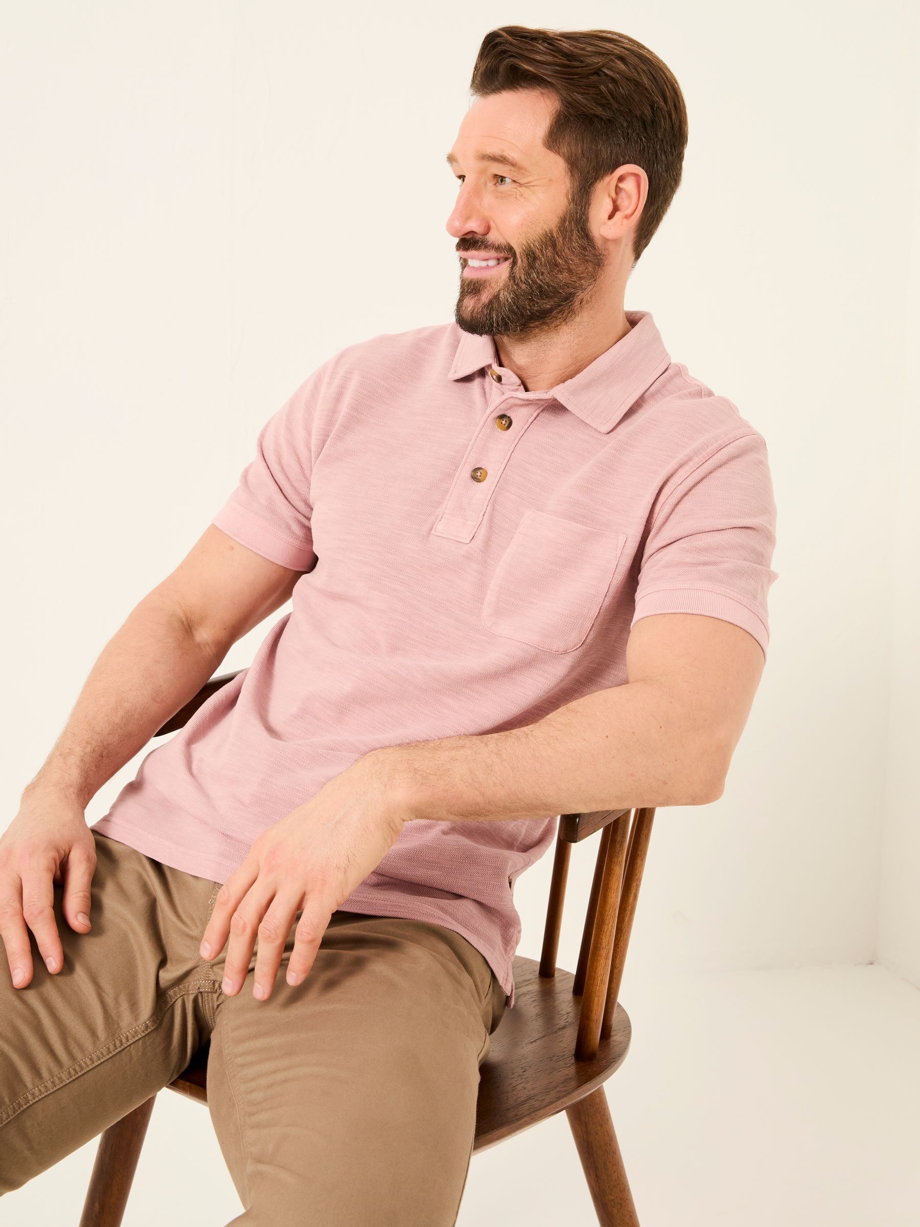Blush Pink Short Sleeve Slub Pique Polo - Image 3 of 5