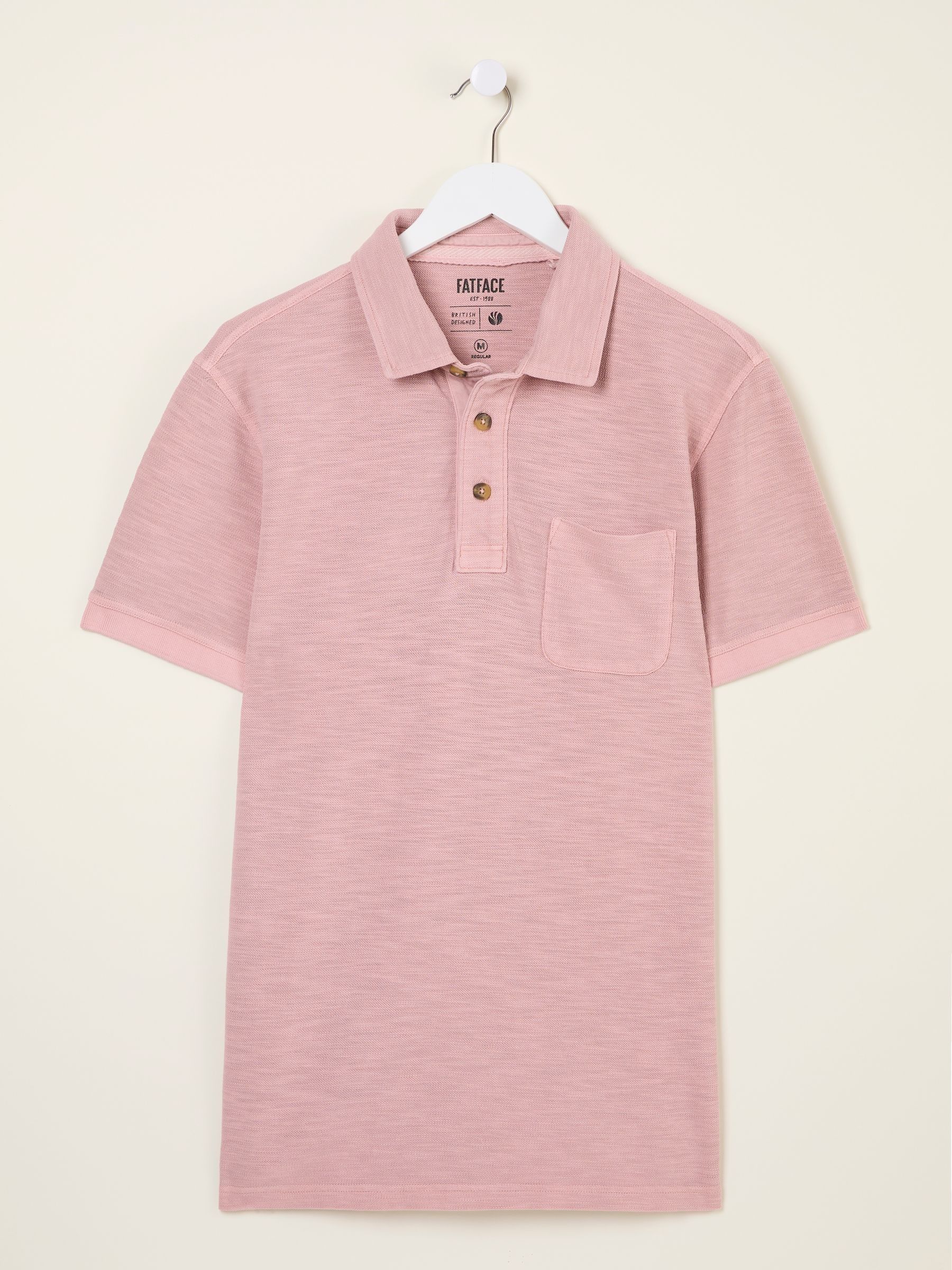 Blush Pink Short Sleeve Slub Pique Polo - Image 5 of 5