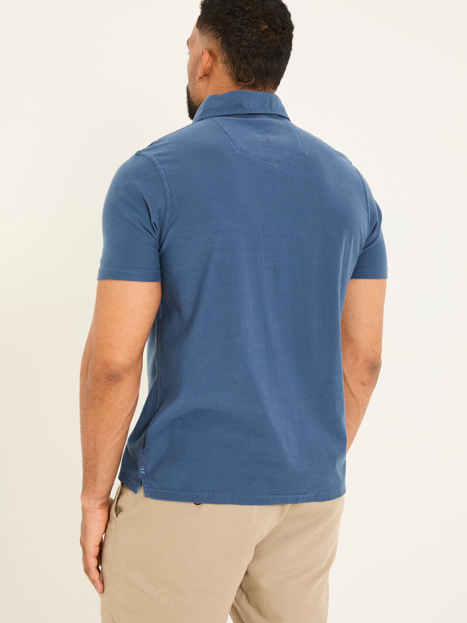 Navy Short Sleeve Chest Stripe Polo - Image 2 of 3