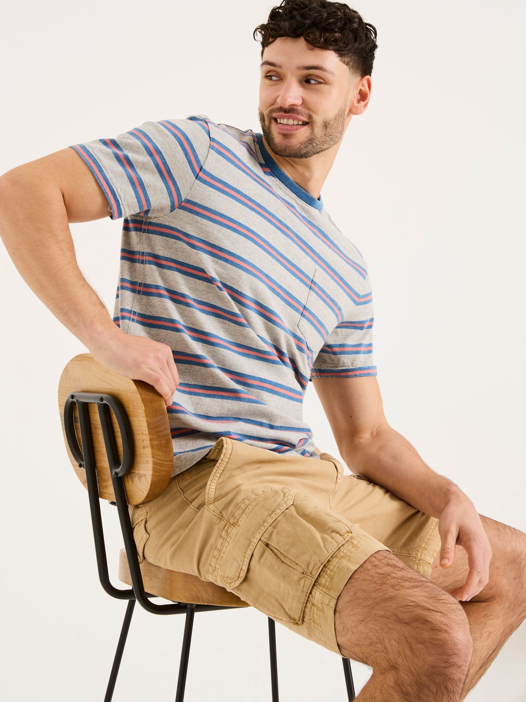Indigo Blue Pocket Stripe Indigo Tee - Image 3 of 5