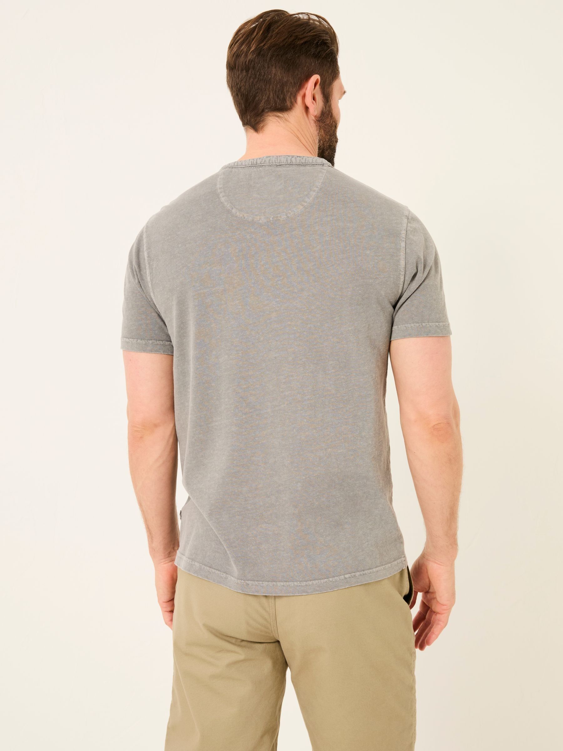 Henley Grey Garment Dyed Pocket Henley - Image 2 of 7