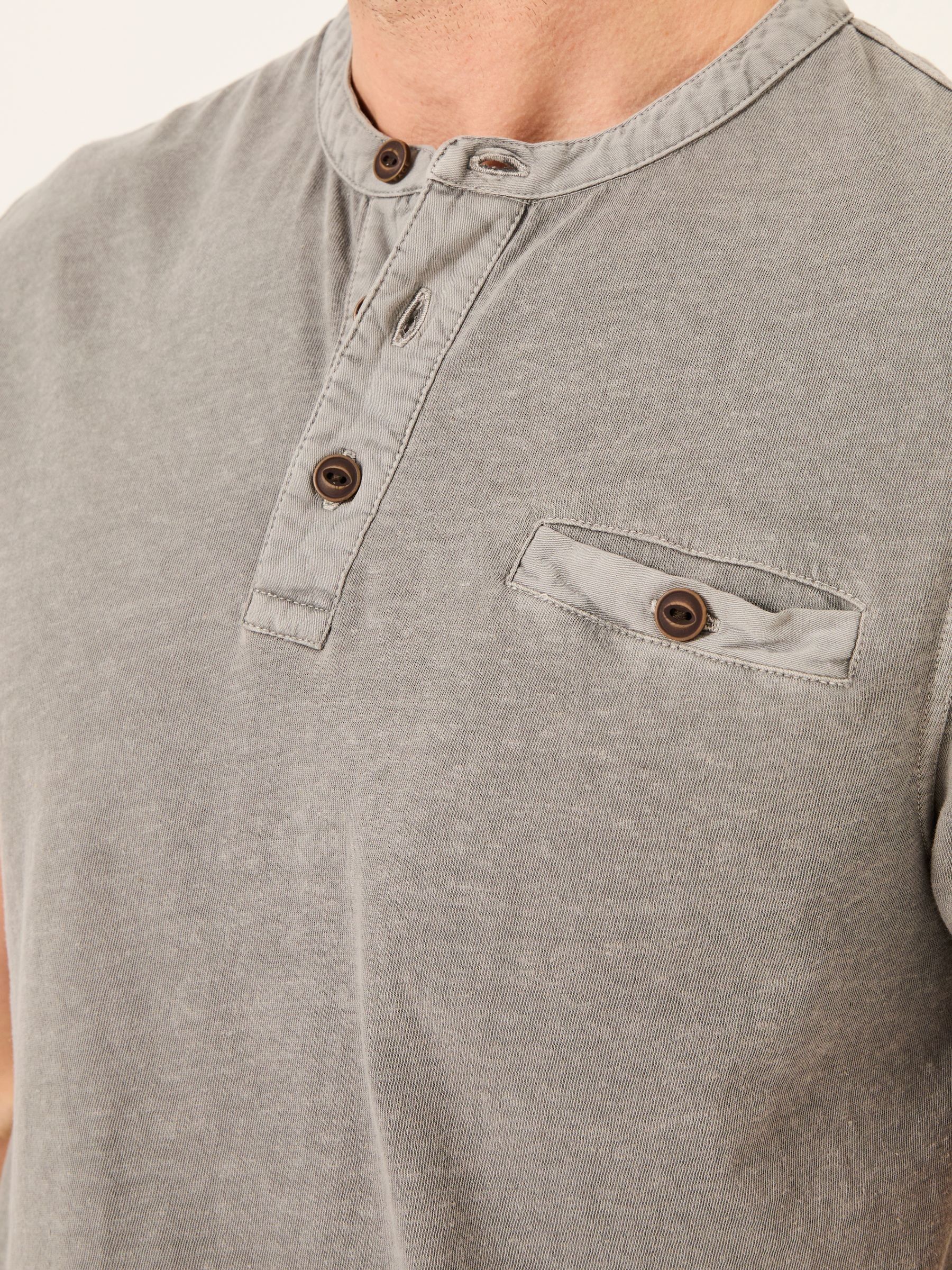 Henley Grey Garment Dyed Pocket Henley - Image 4 of 7