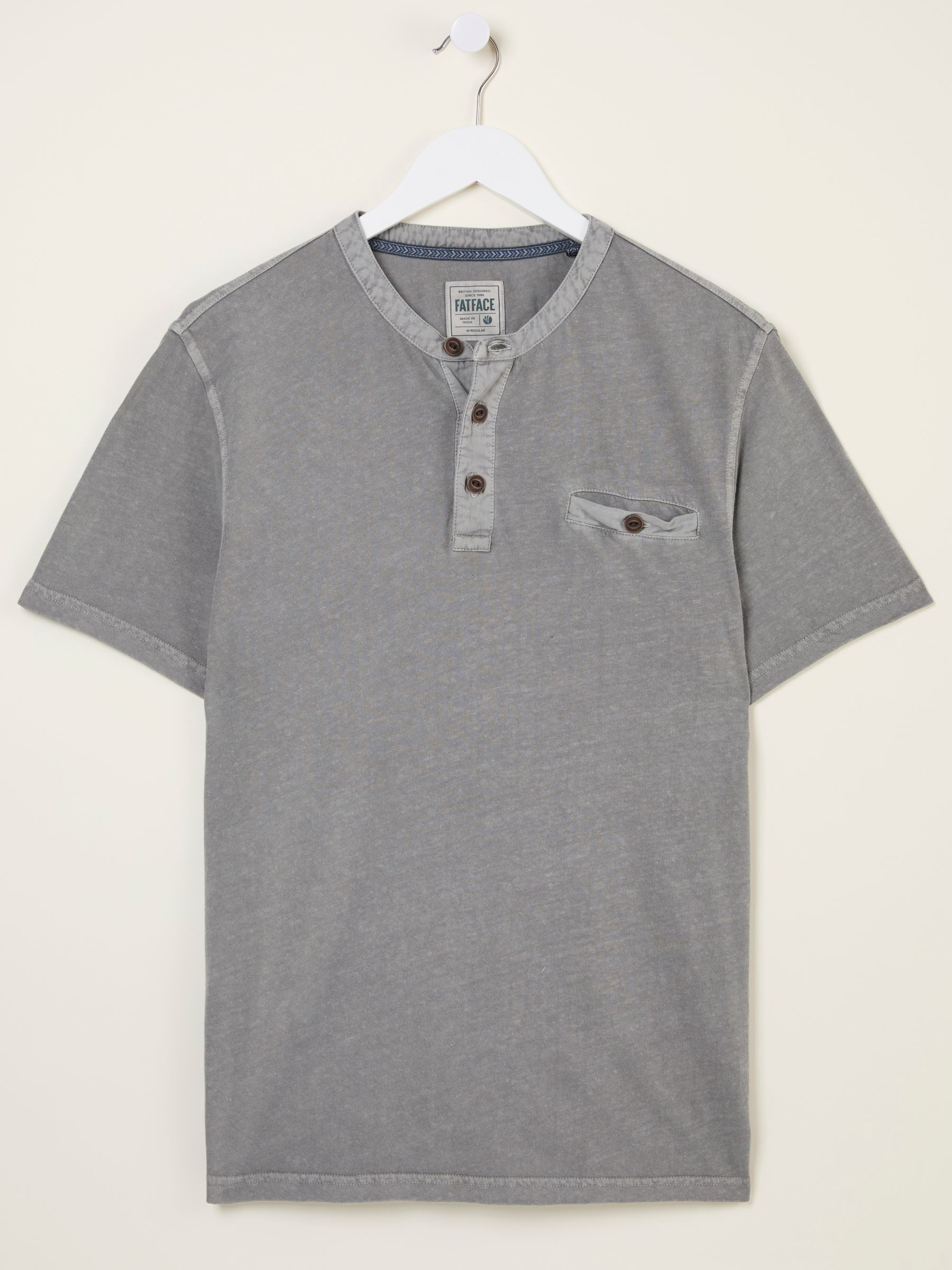 Henley Grey Garment Dyed Pocket Henley - Image 7 of 7