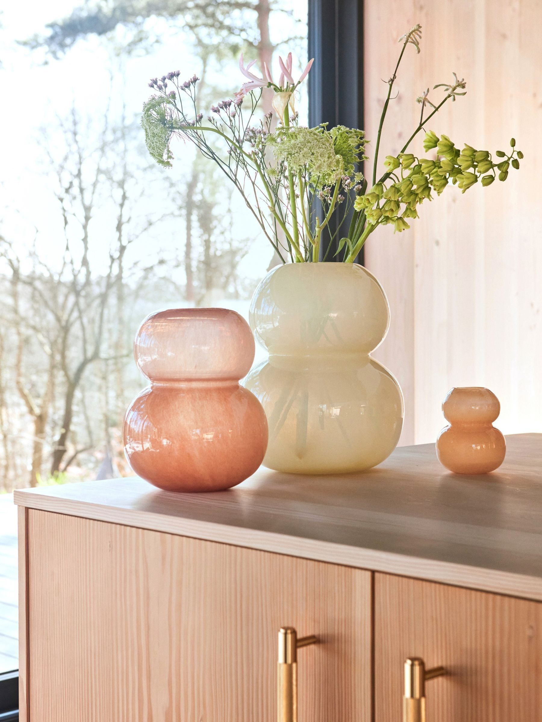 OYOY Living Taupe Lasi Vase - Image 2 of 3