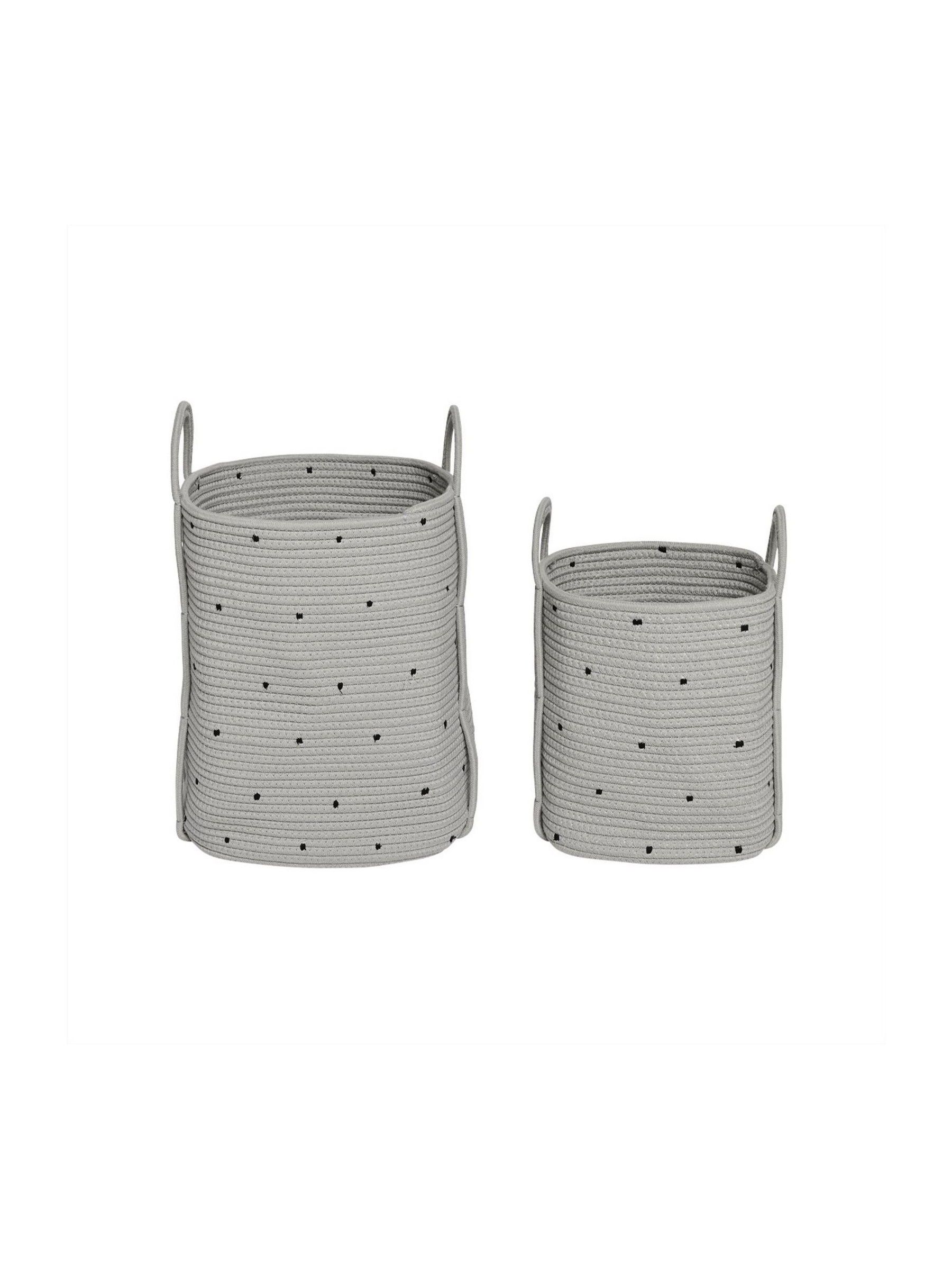 OYOY Living Set of 2 Clay Dot Cotton Rope Baskets - Image 2 of 2