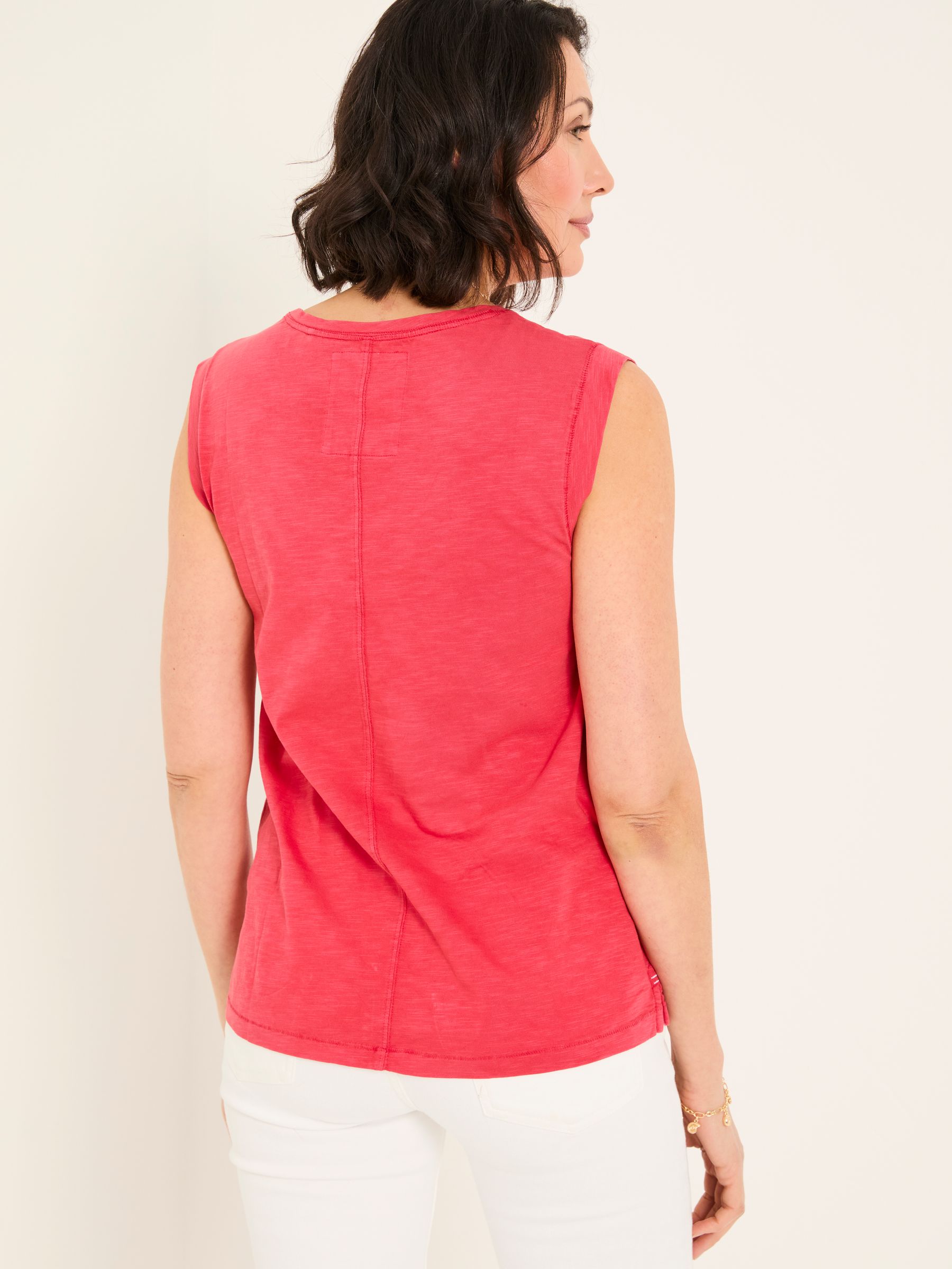 Tia Rust Red Jersey Tank Top - Image 2 of 6