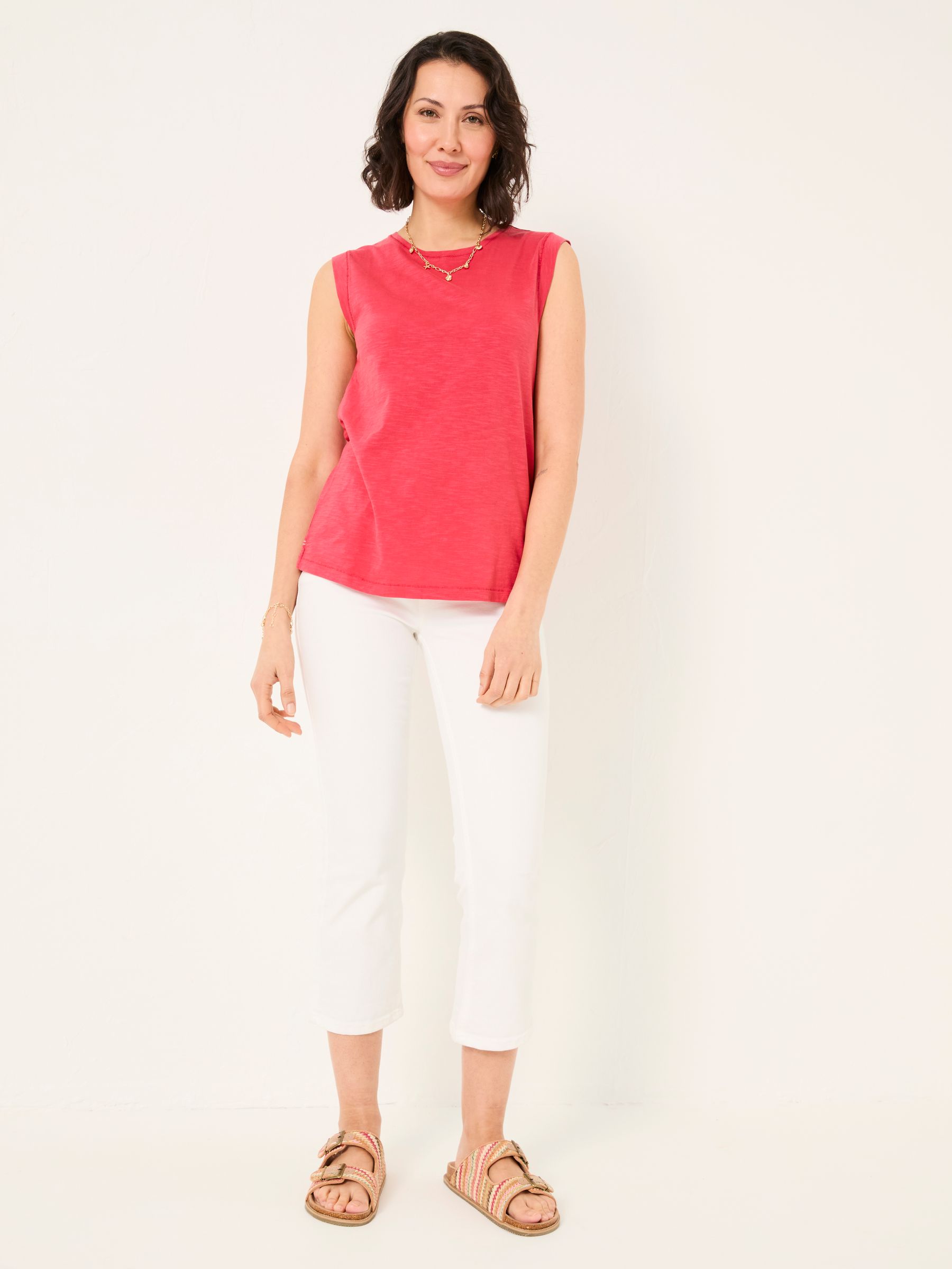 Tia Rust Red Jersey Tank Top | FatFace USA